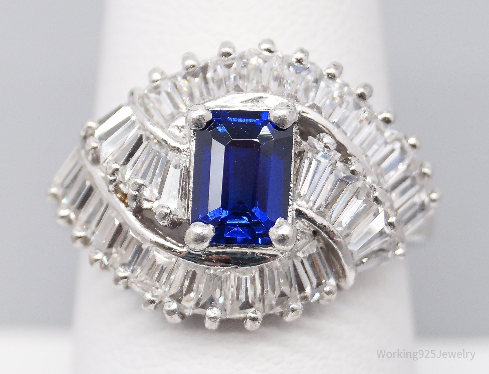 Sapphire & Cz Ring size good 8