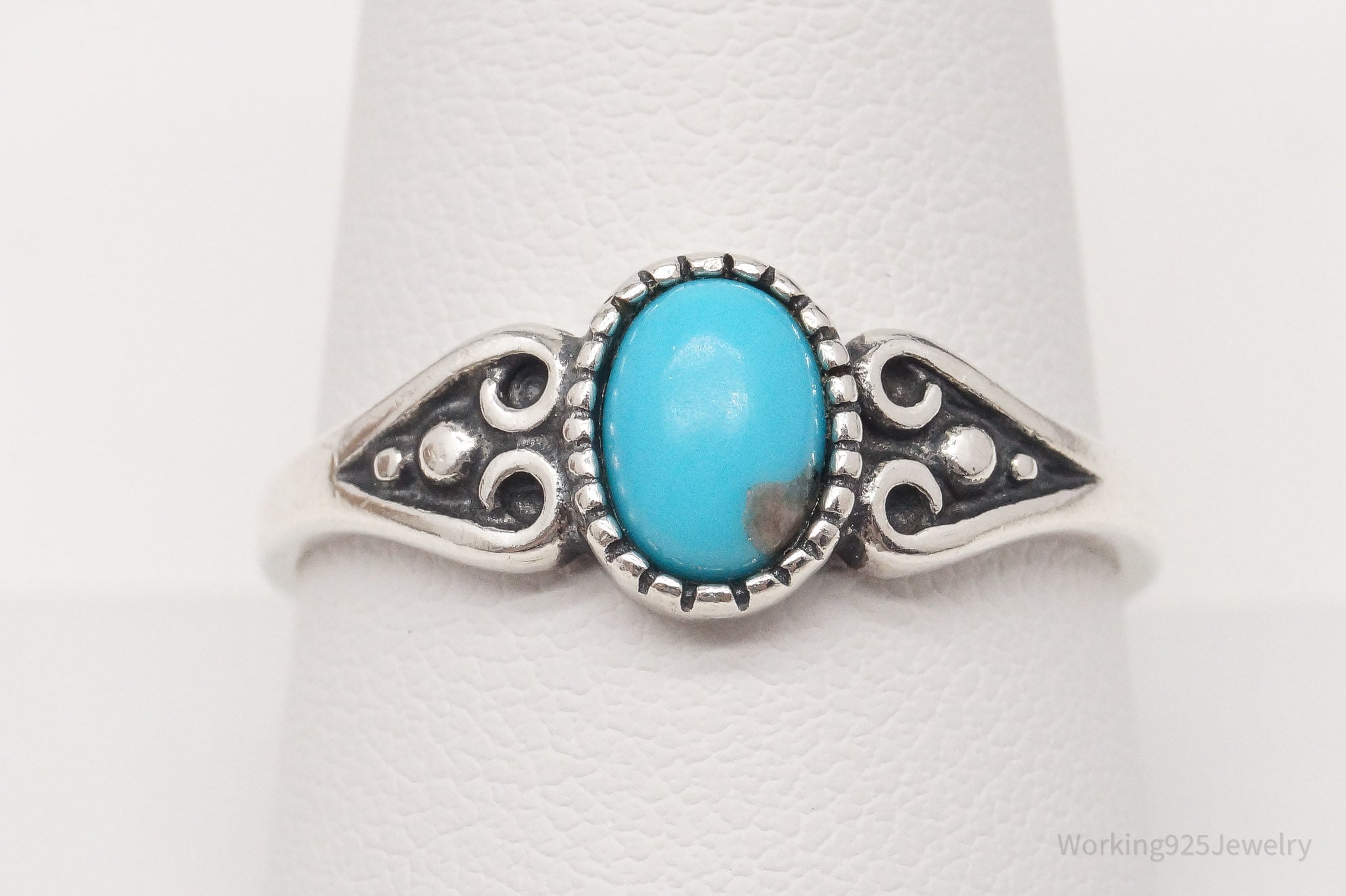 Vintage WMCO Turquoise Sterling Silver Ring - Size 10.25