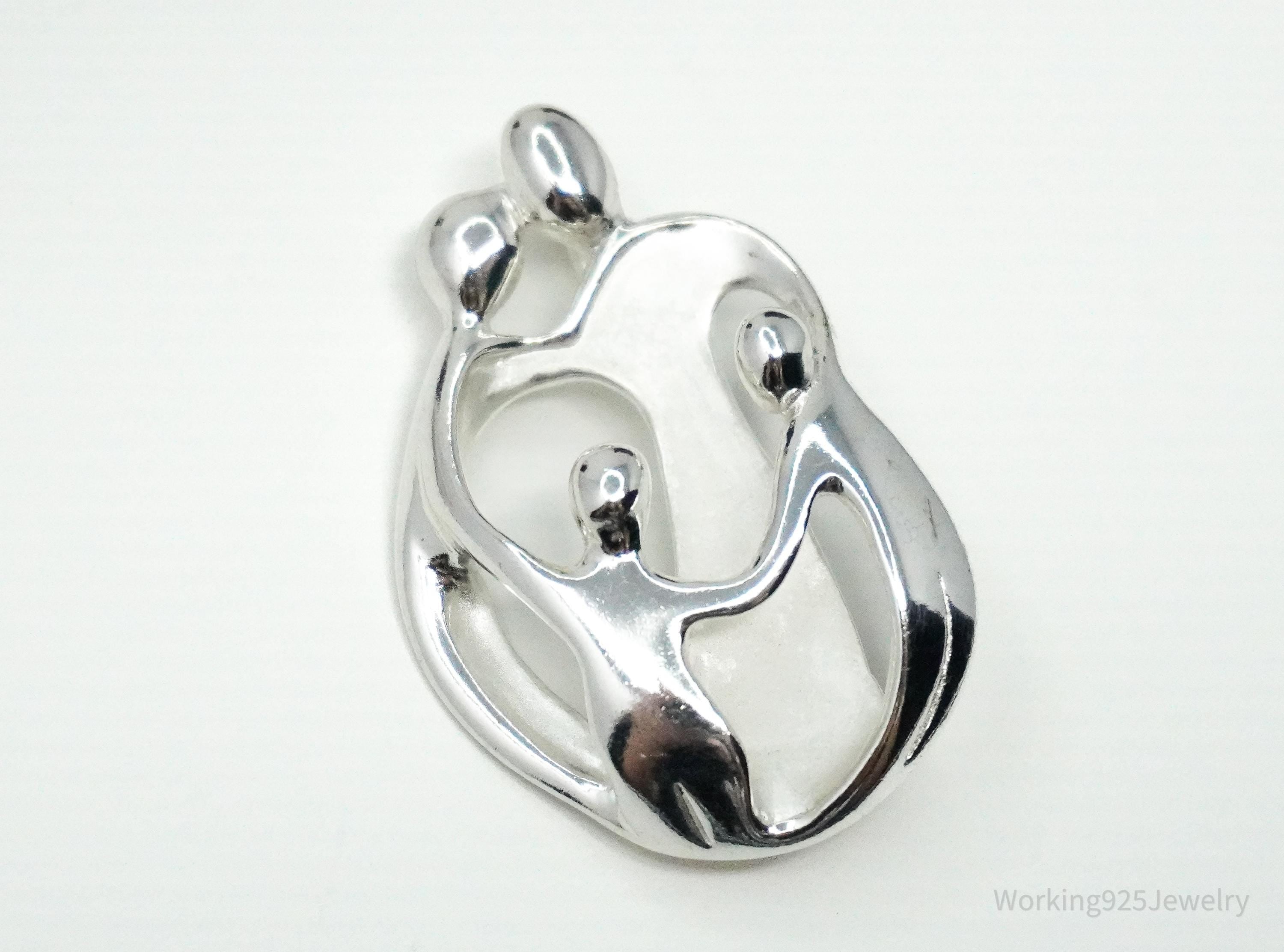 Vintage Carolyn Pollack Relios Loving Family Sterling Silver Brooch Pin Pendant