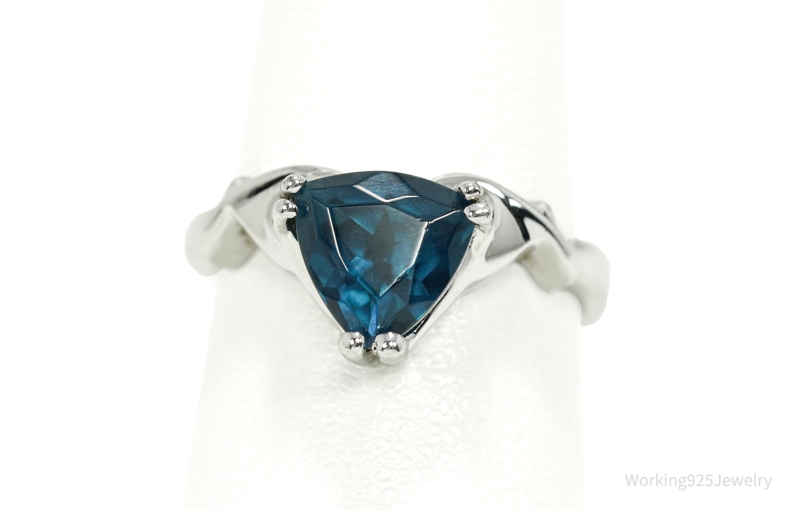 Vintage London Blue Topaz Sterling Silver Ring - Size 6.25