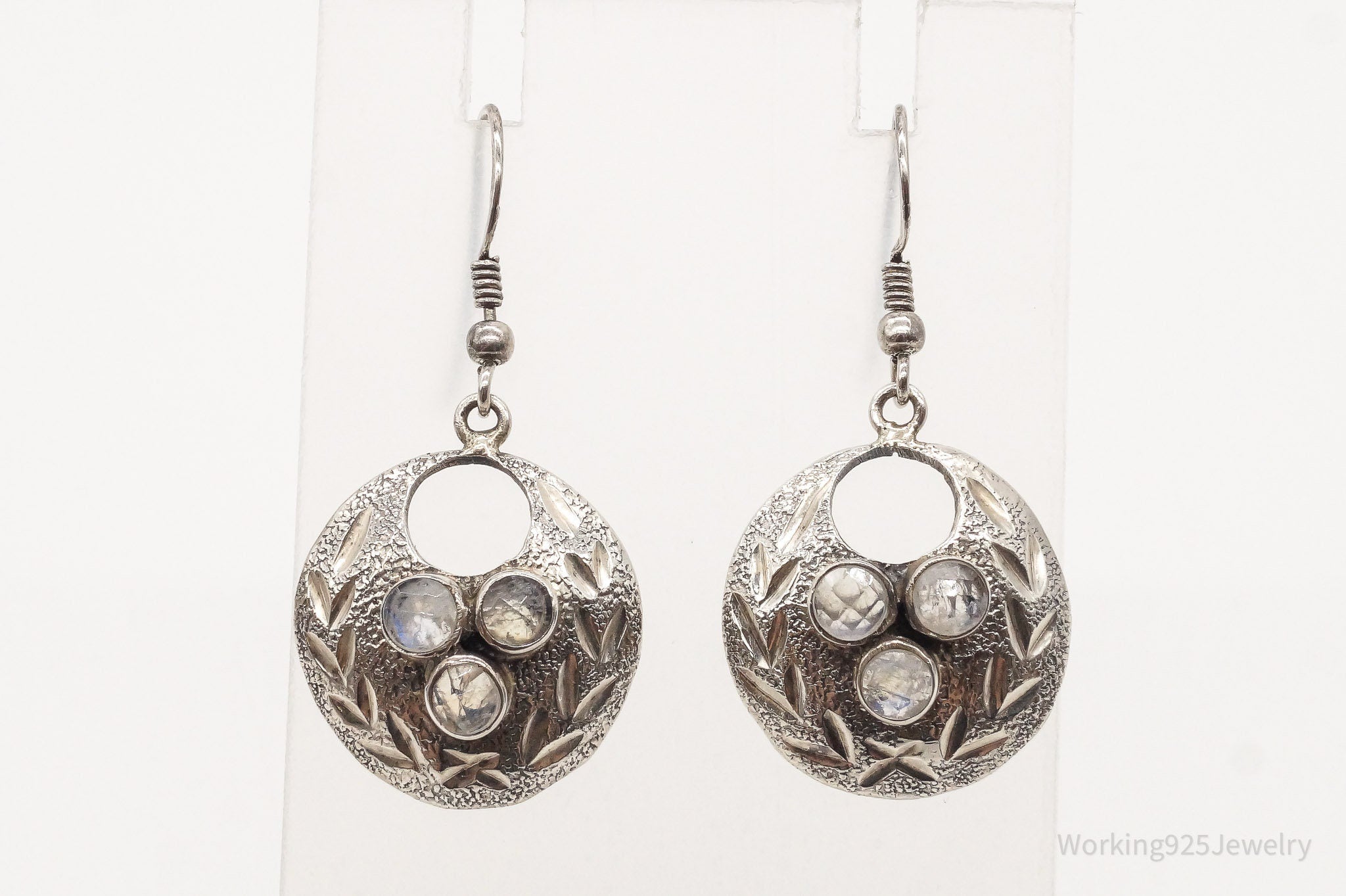 Vintage Moonstone Sterling Silver Earrings