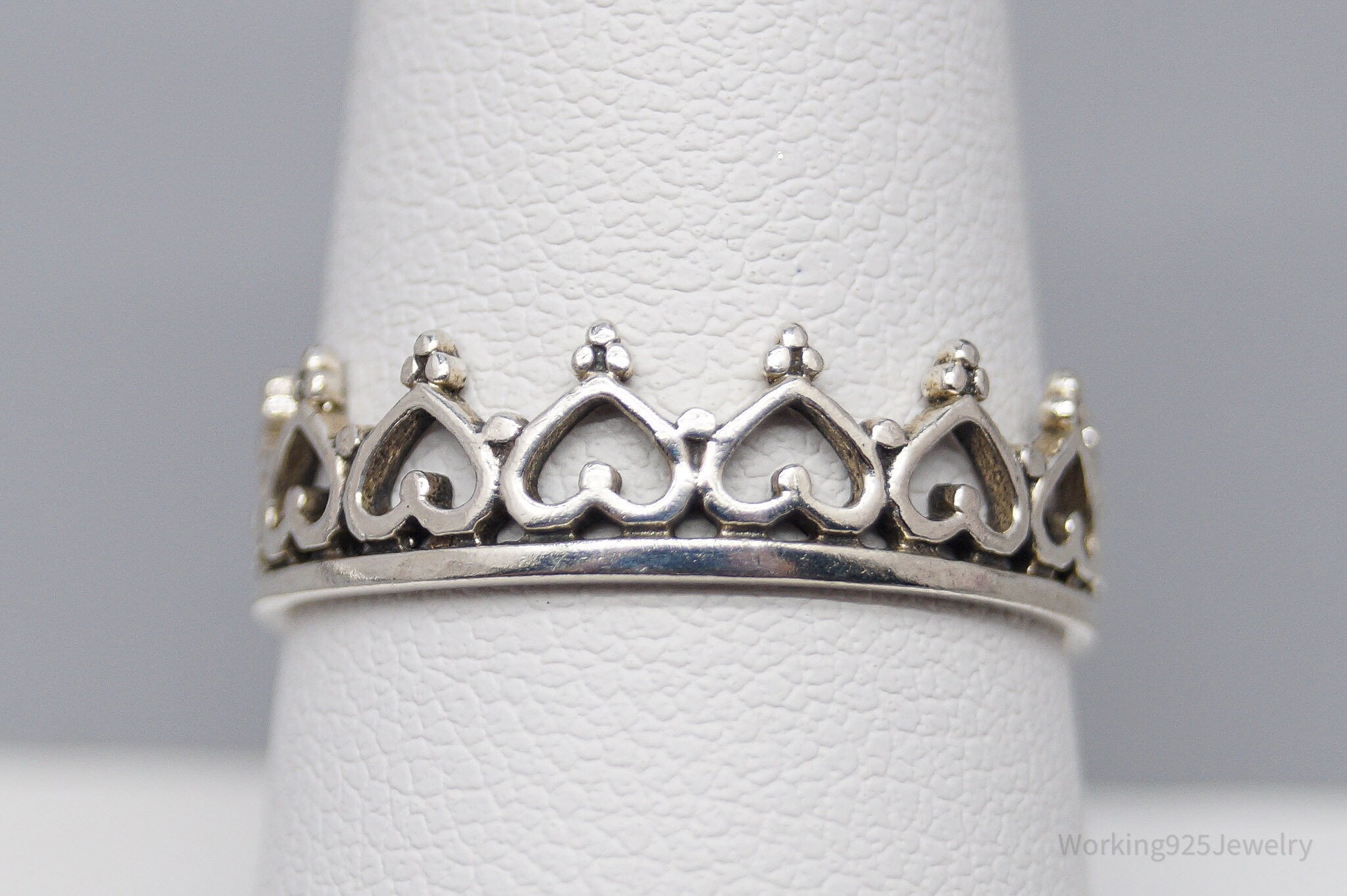 Vintage Crown Sterling Silver Ring - Size 8.75