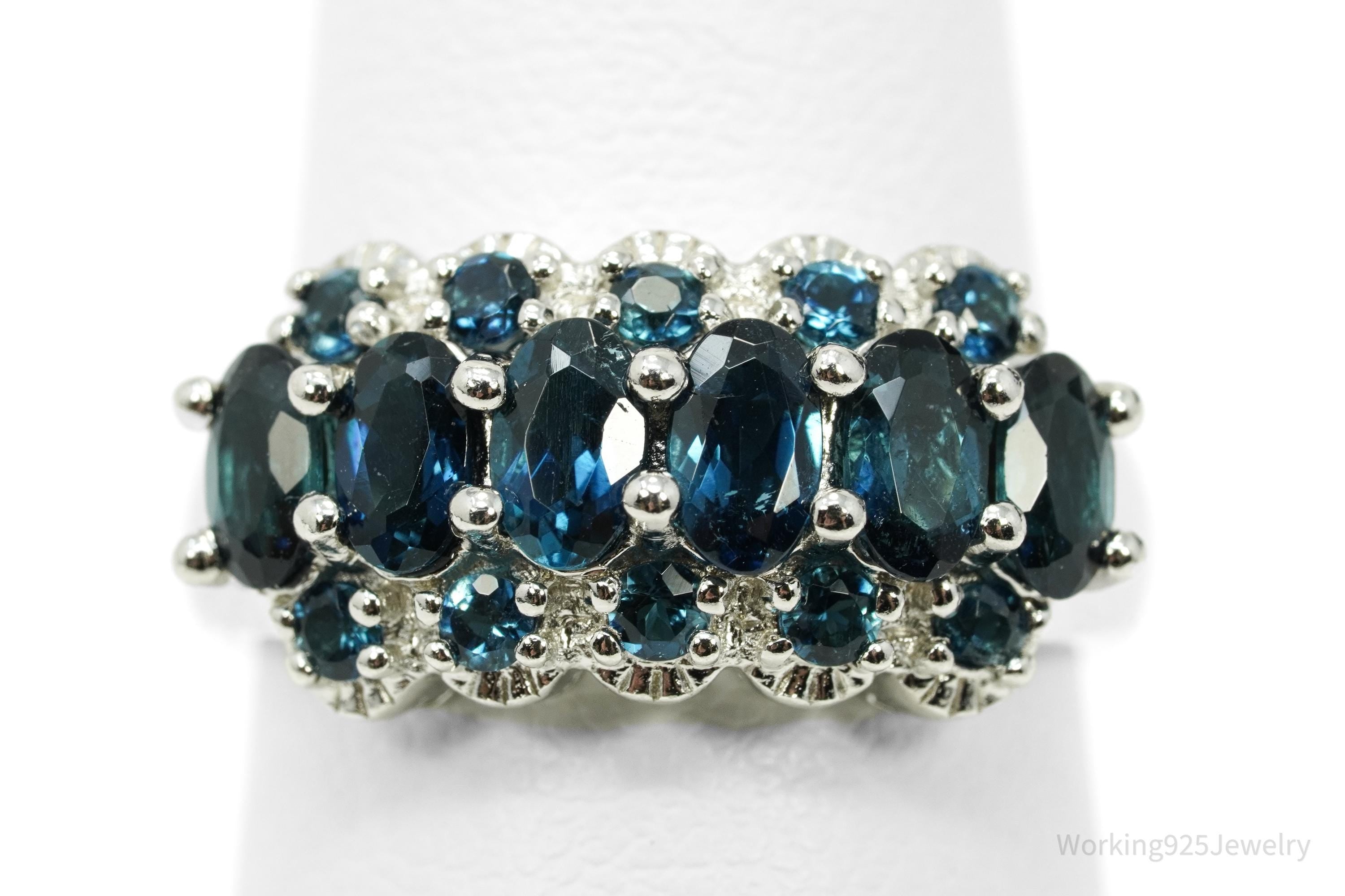 Vintage London Blue Topaz Sterling Silver Ring - Size 5.25