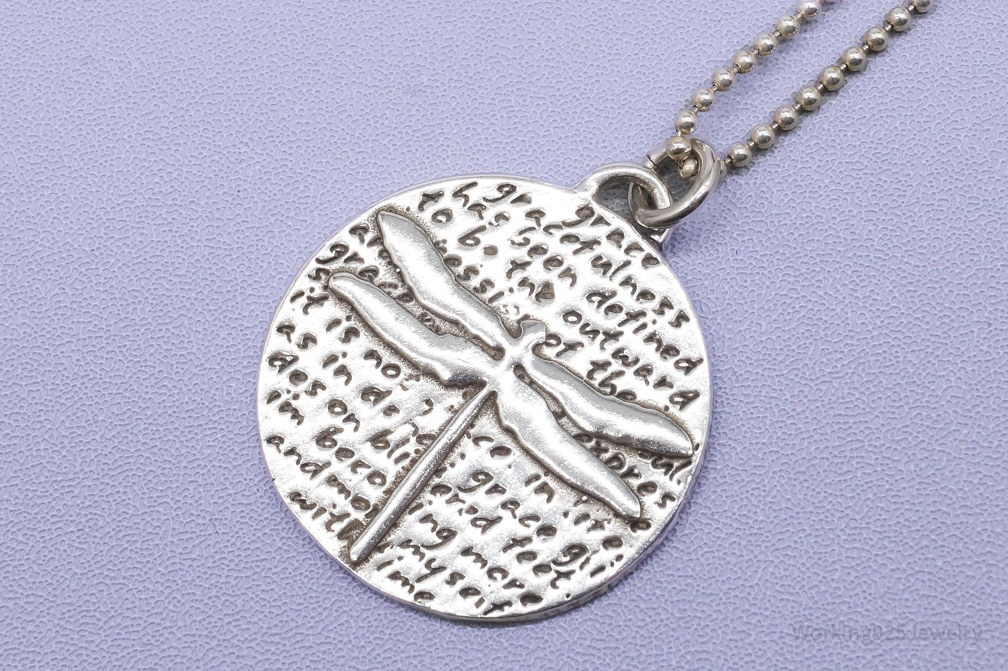VTG "Grace" Dragonfly Sterling Silver Necklace 18"
