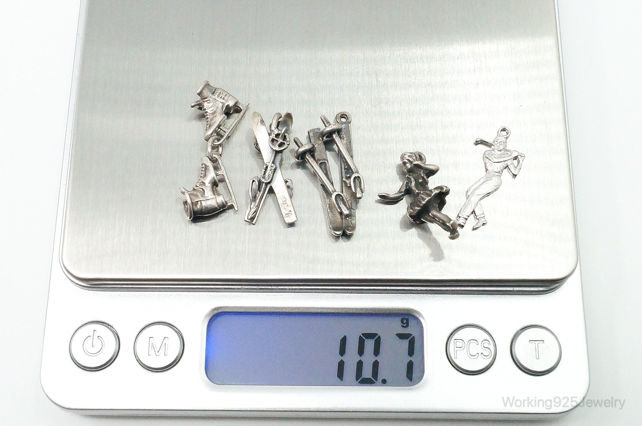 Vintage Sports Hobbies Sterling Silver Charms Lot