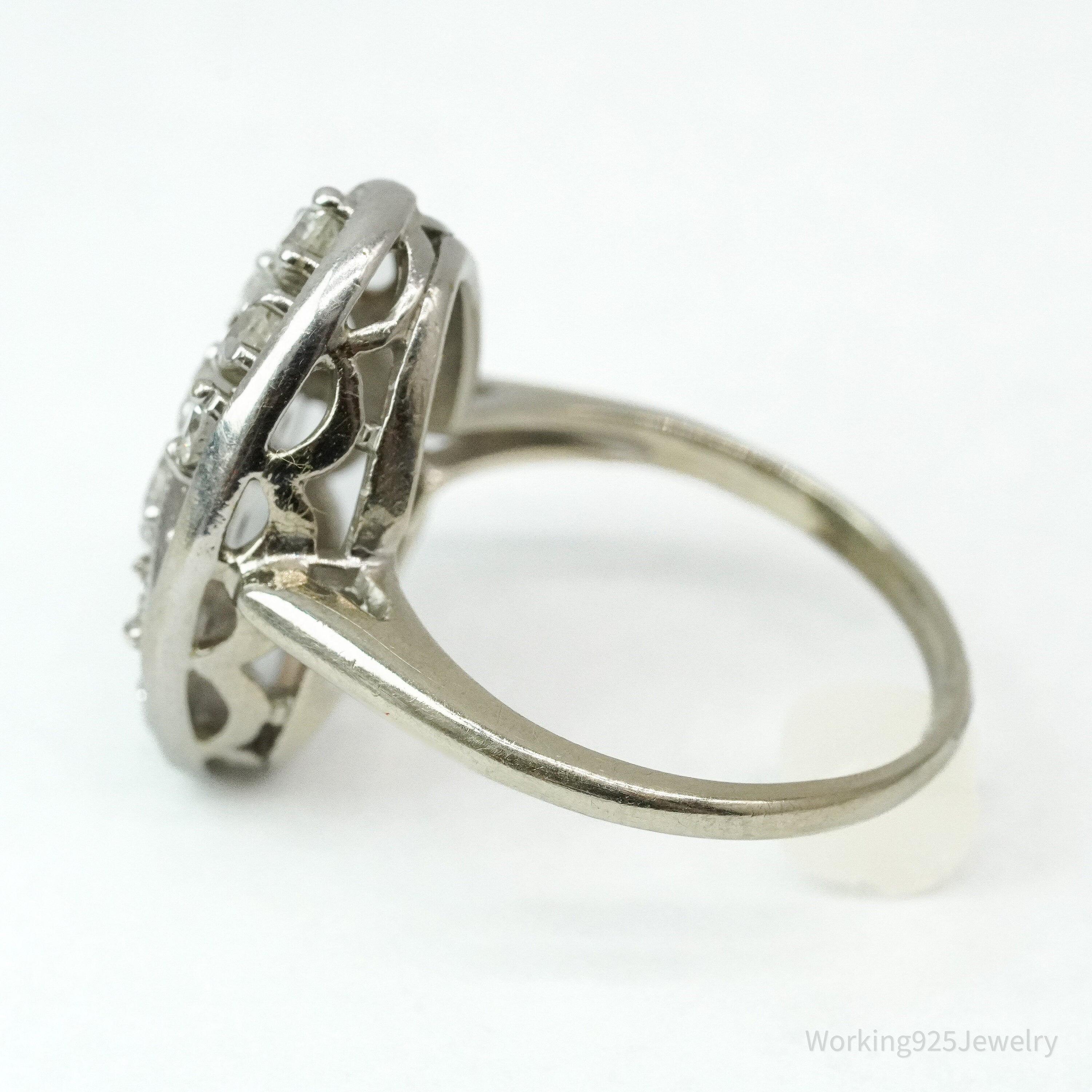 Art Deco 14K White Gold & Diamond Ring Size - 4.75