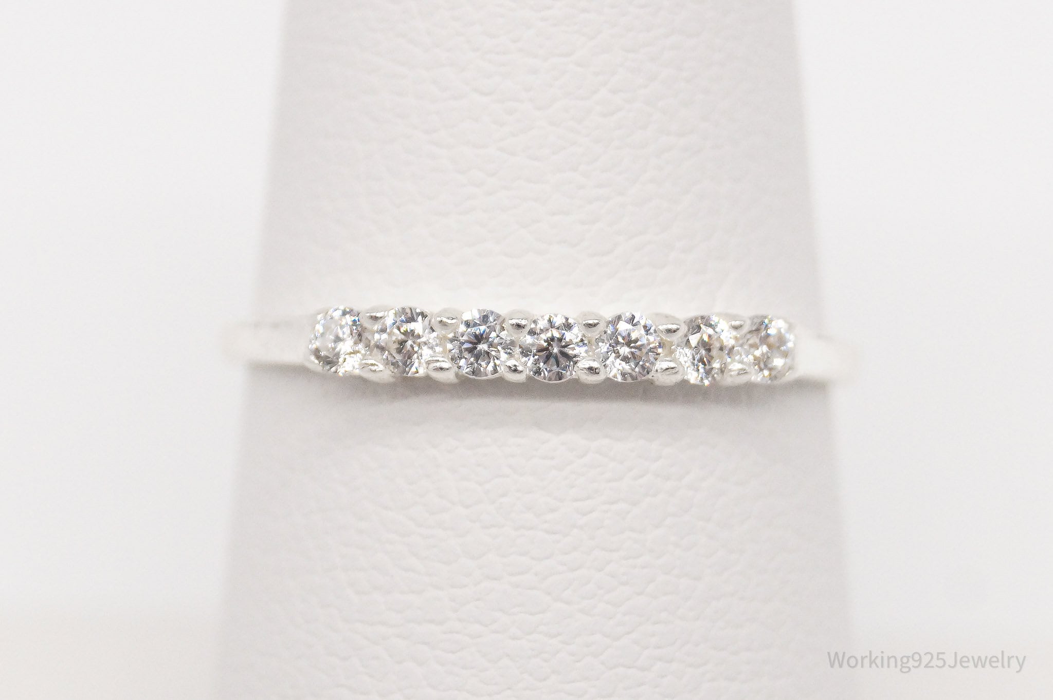 Vintage STE BEE Cubic Zirconia Sterling Silver Ring - Size 7.5