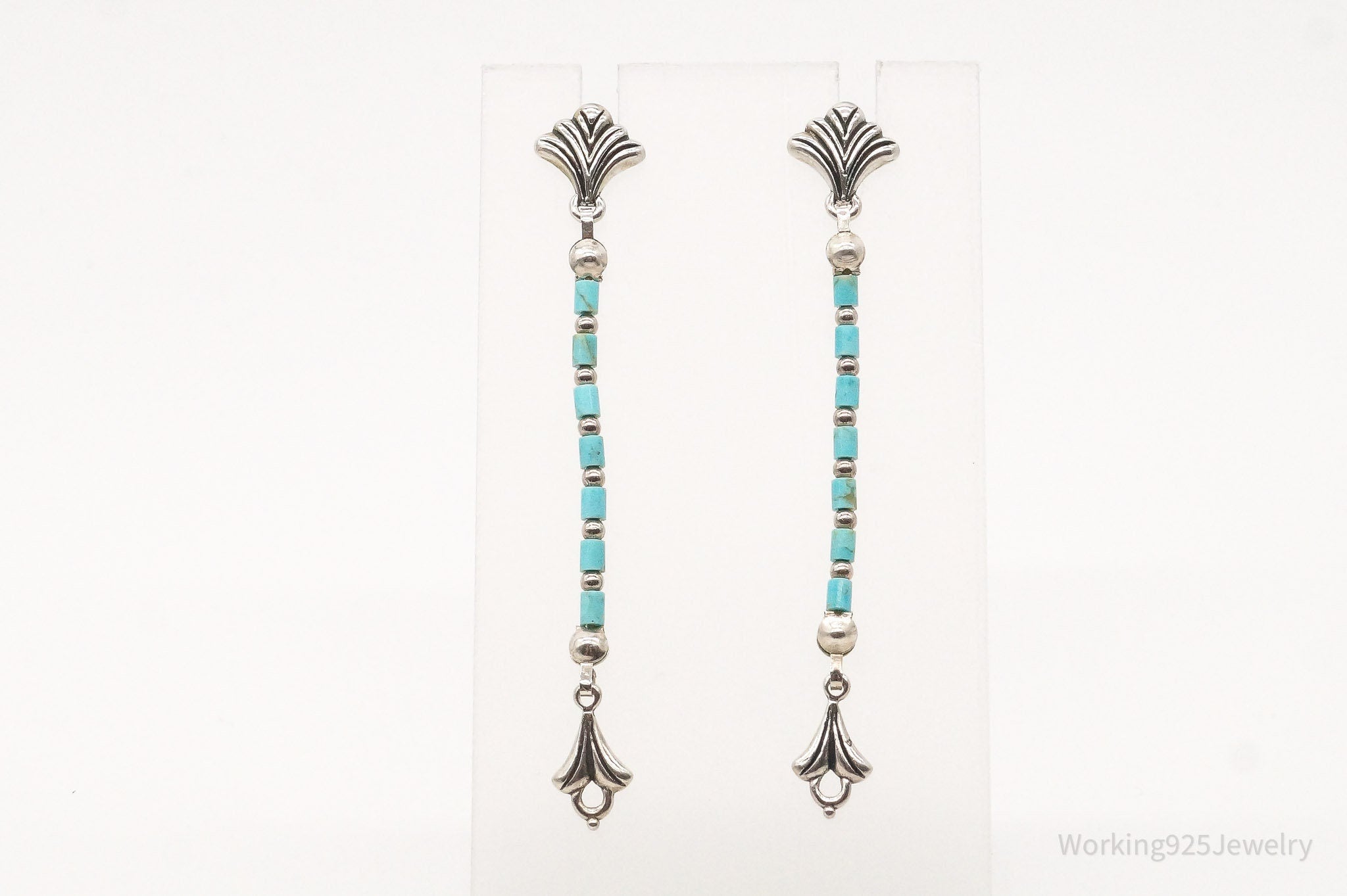 Western Designer Carolyn Pollack Relios Turquoise Sterling Silver Earrings