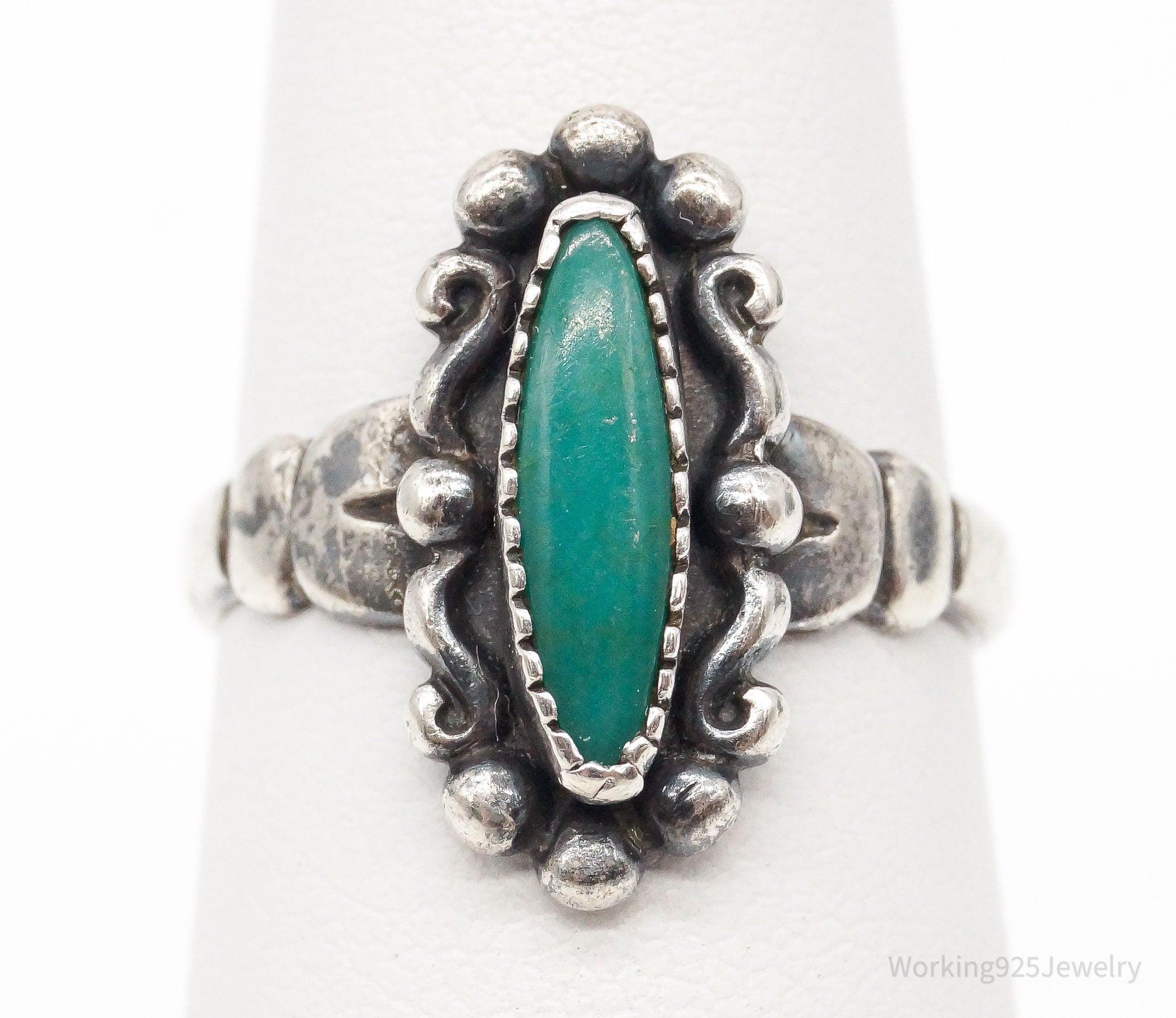 Vintage Bell Trading Company Turquoise Sterling Silver Ring - Size 4.75