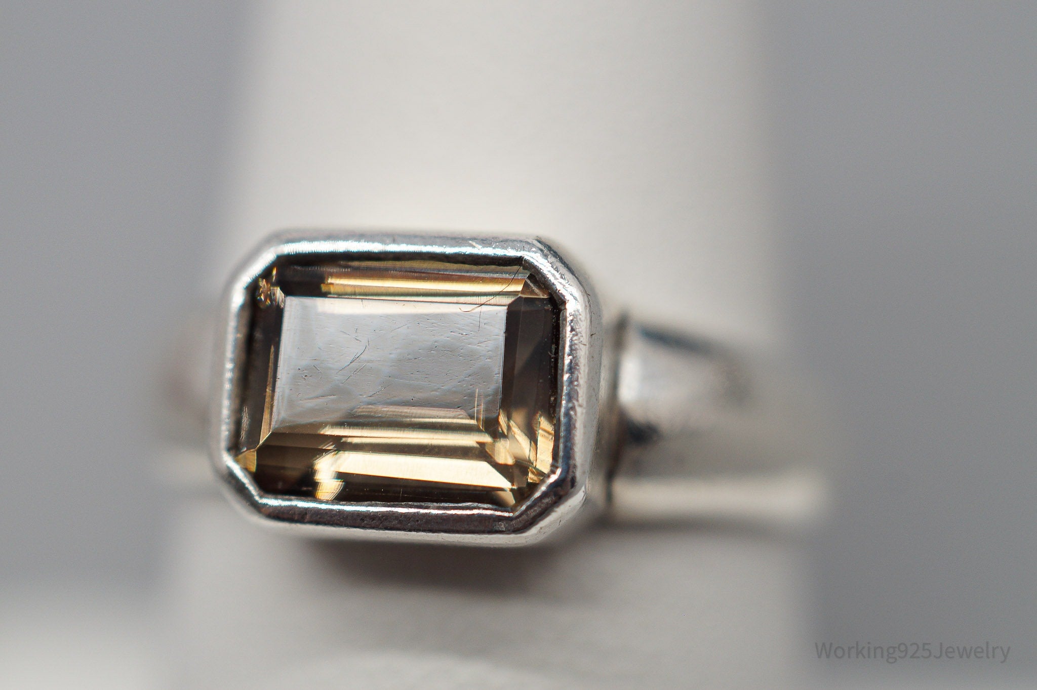 Vintage Boma Smoky Topaz Sterling Silver Ring - Size 7.75