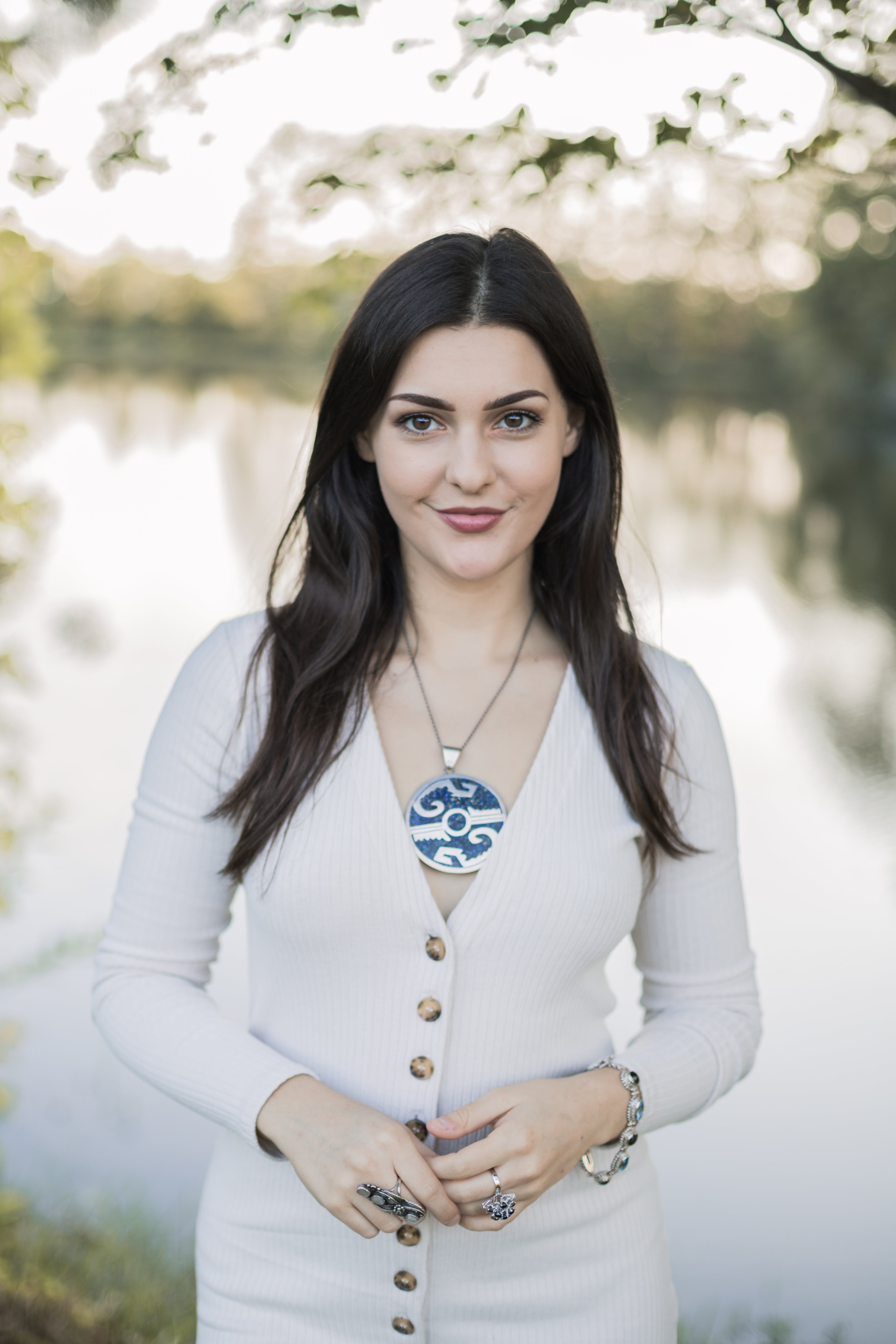 Vintage Large Mexico Handmade Lapis Lazuli Sterling Silver Aztec Necklace