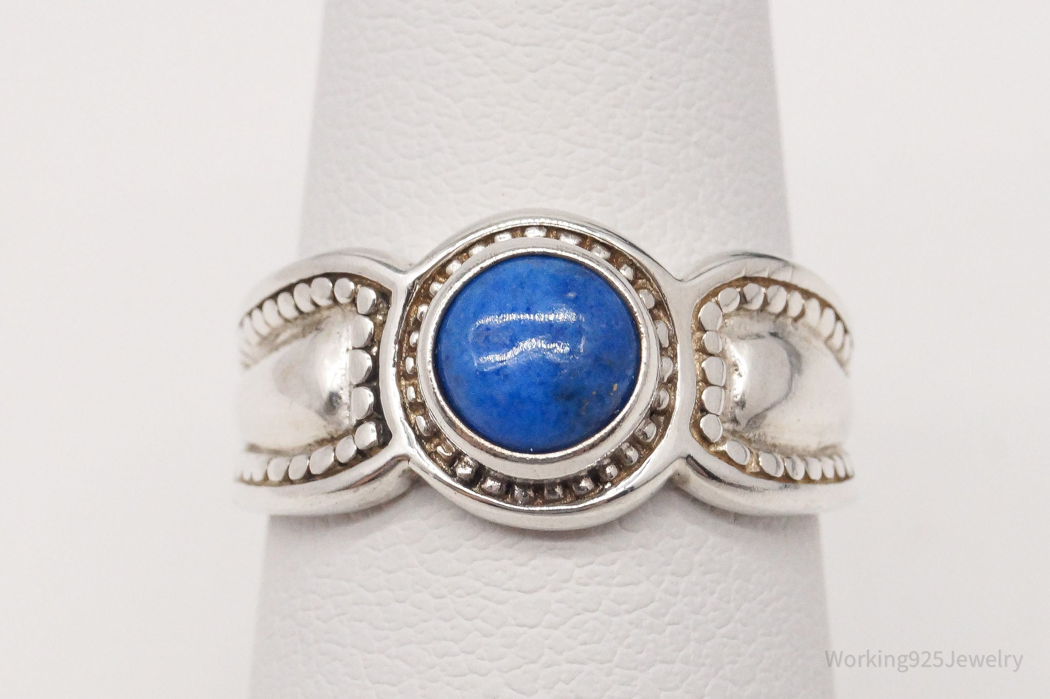 Vintage Lapis Lazuli Sterling Silver Ring - Size 6