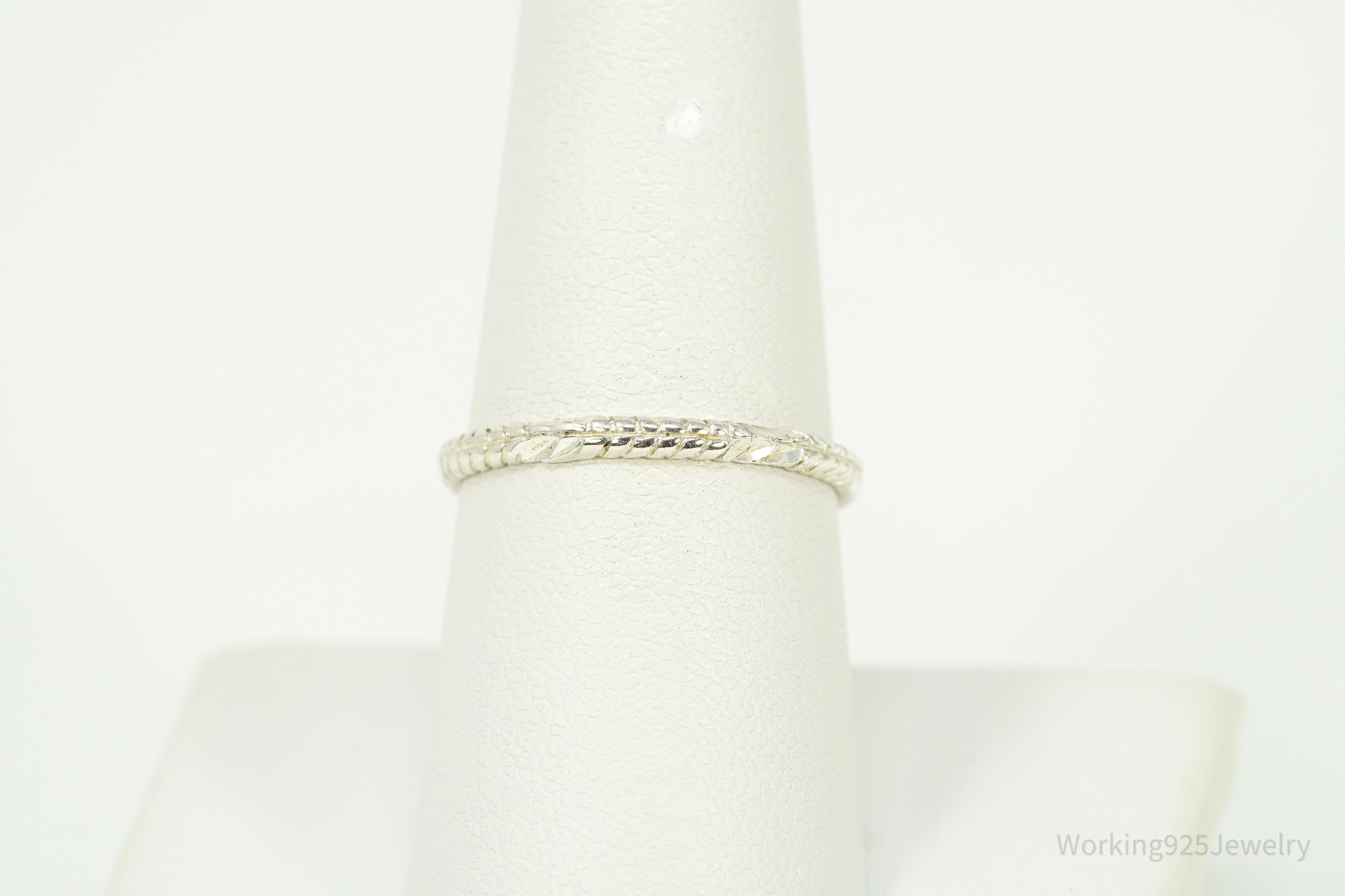 Vintage Braided Design Sterling Silver Band Ring Size 8.25