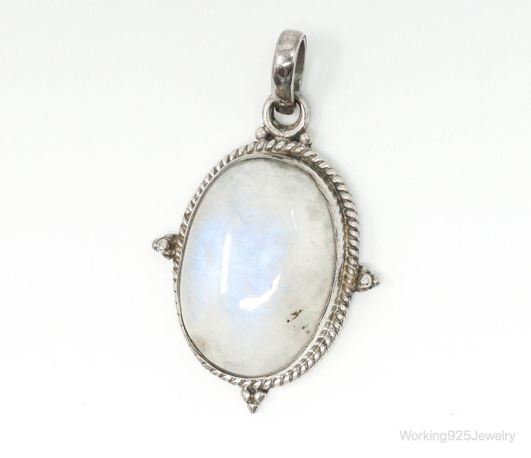 Vintage Moonstone Sterling Silver Southwestern Necklace Pendant