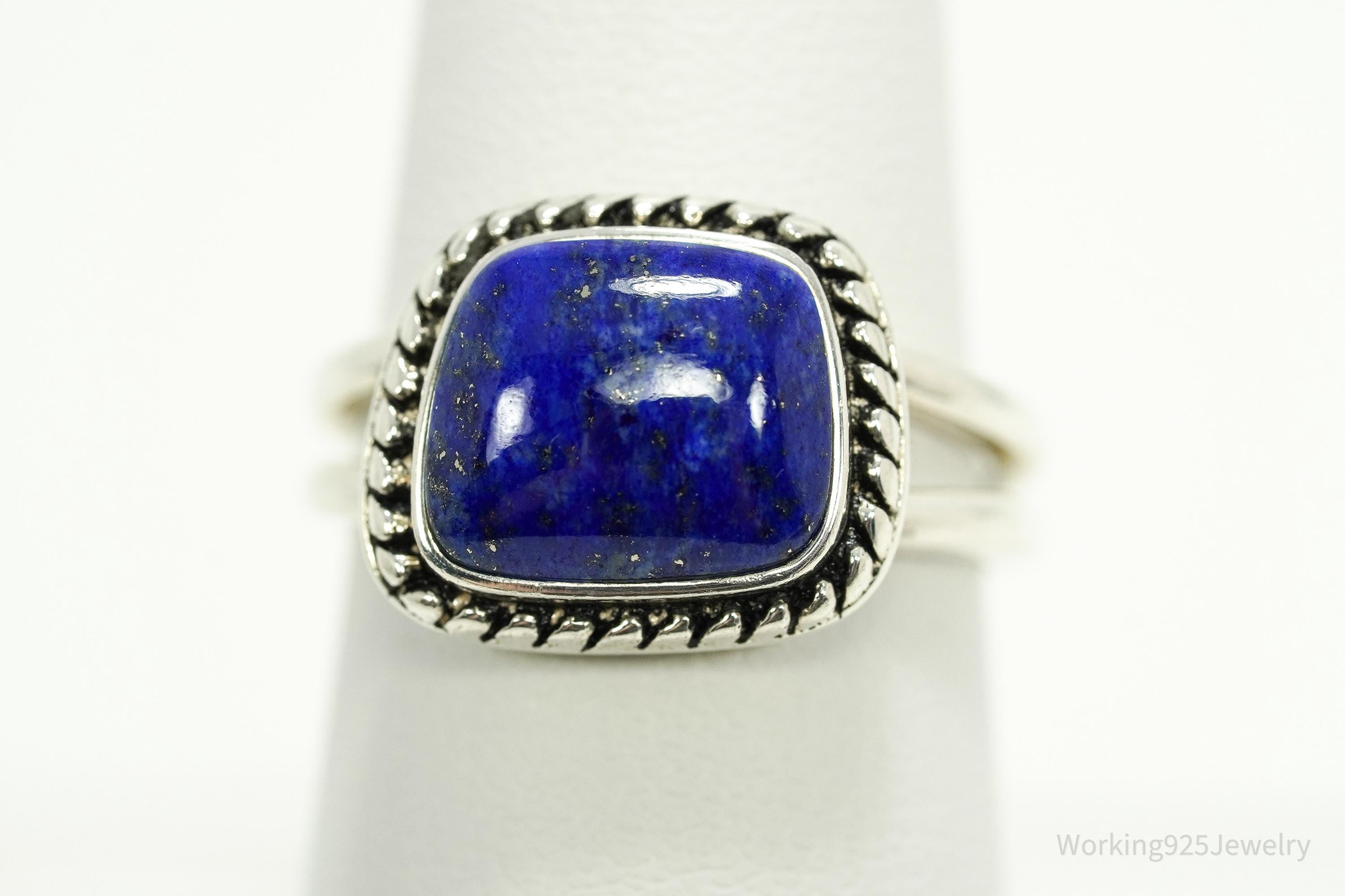 Vintage Designer BARSE Lapis Lazuli Sterling Silver Ring - Size 7.75