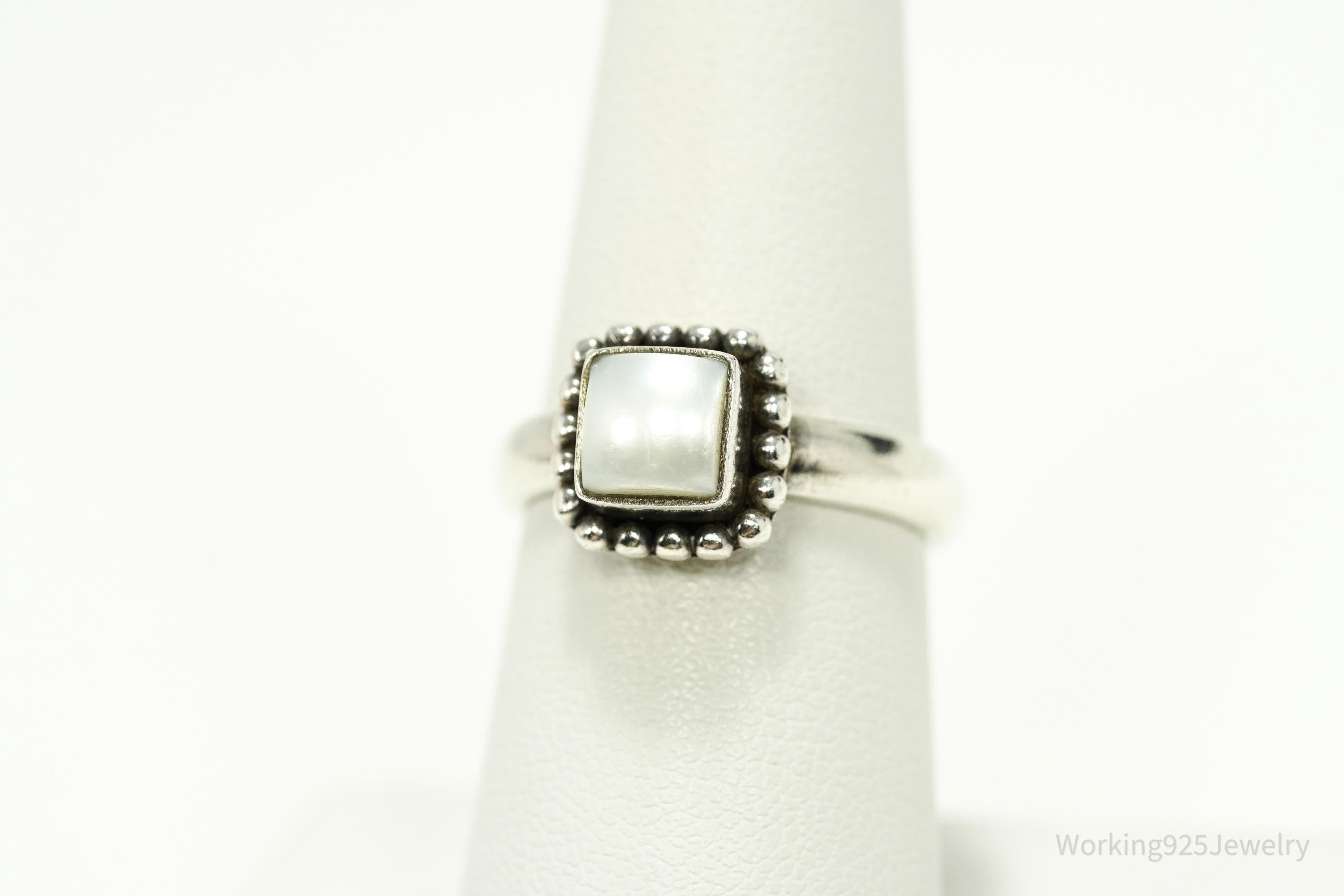 Vintage Silpada Pearl Retired Sterling Silver Ring - Size 7