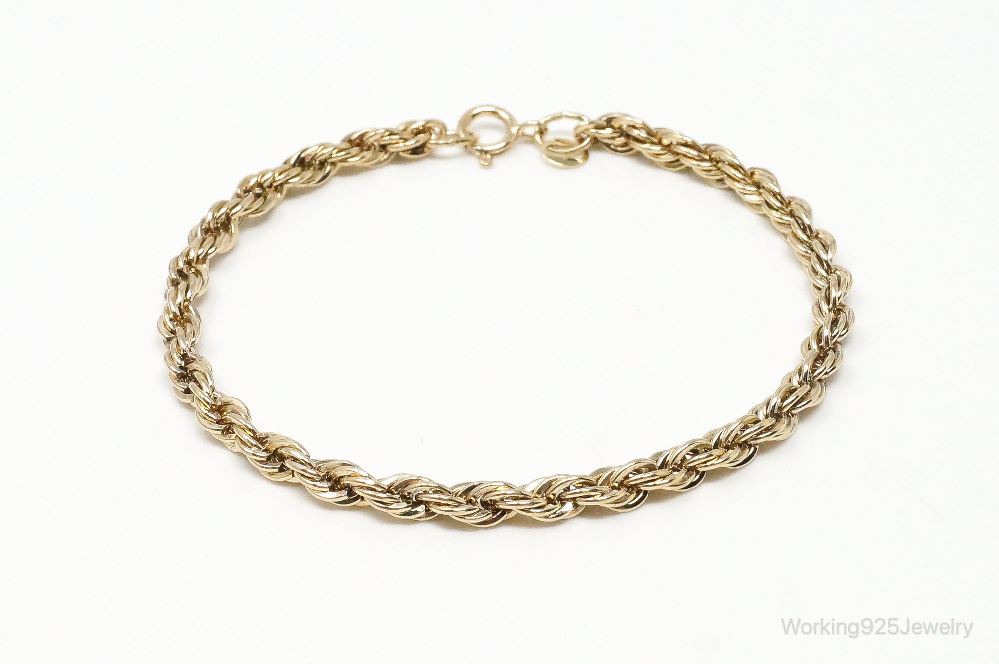 Rare Vintage Danecraft Rope Chain Gold Vermeil Sterling Silver Bracelet