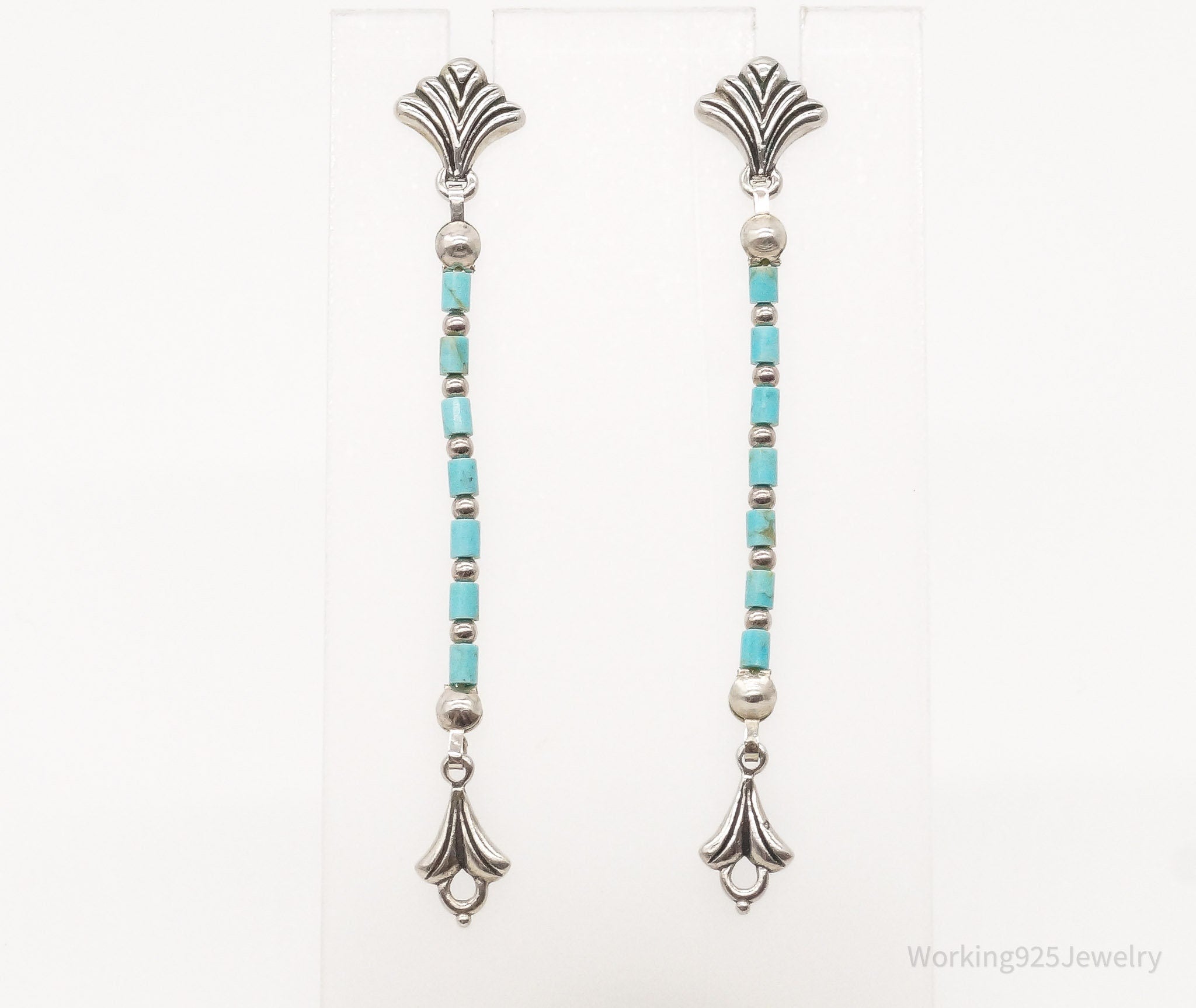 Western Designer Carolyn Pollack Relios Turquoise Sterling Silver Earrings