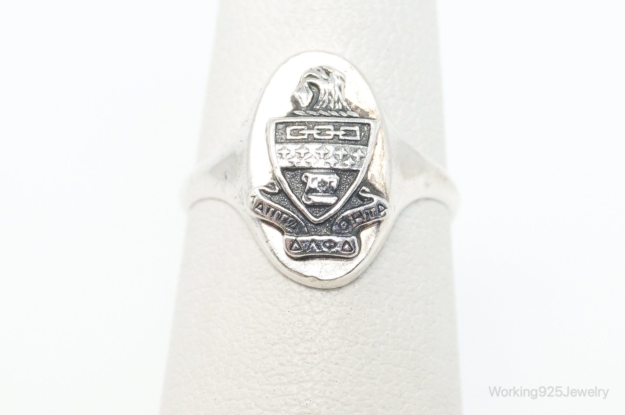 Vintage Rare College Ring Sterling Silver - Size 4