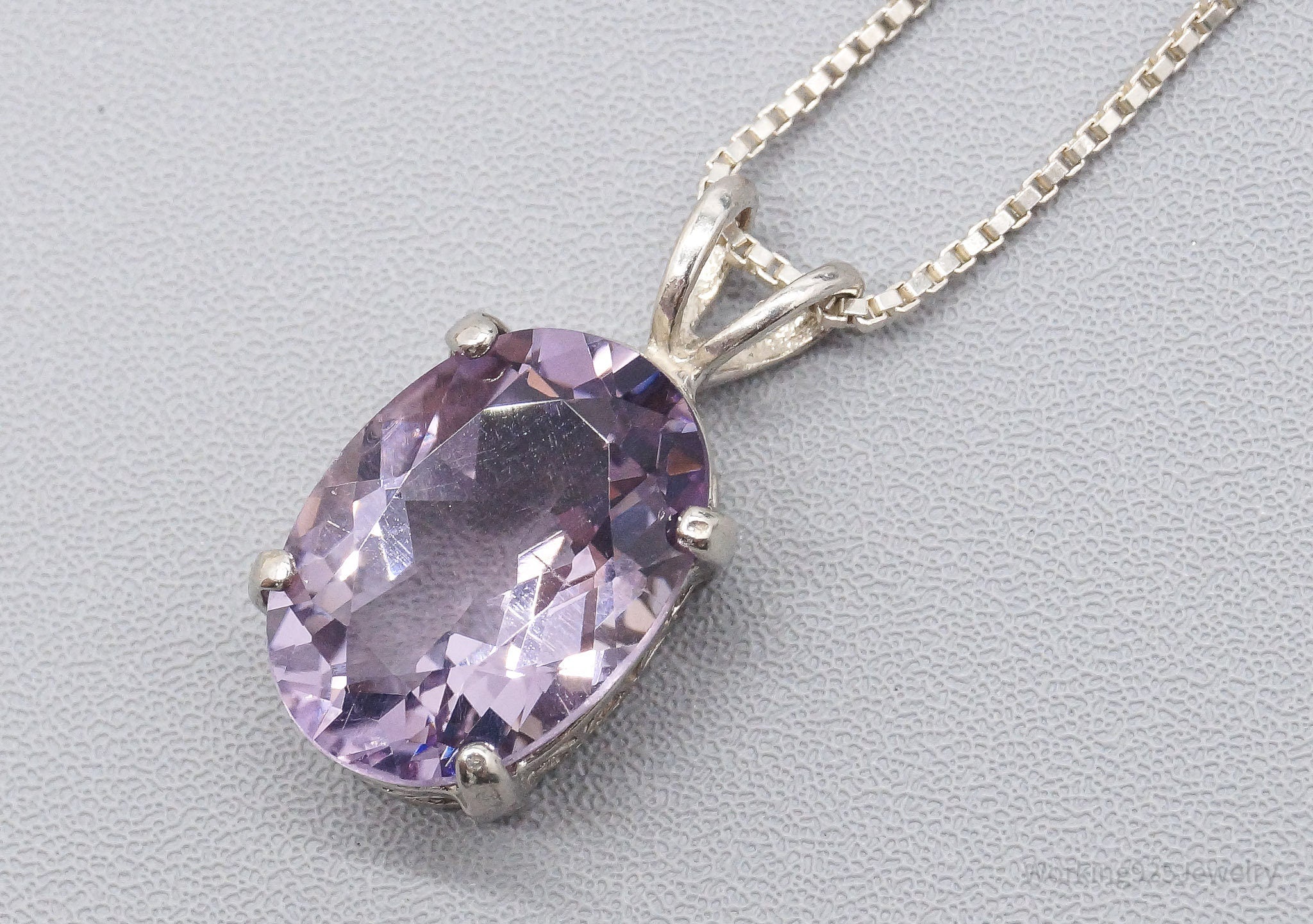 Vintage Amethyst Sterling Silver Necklace 18"