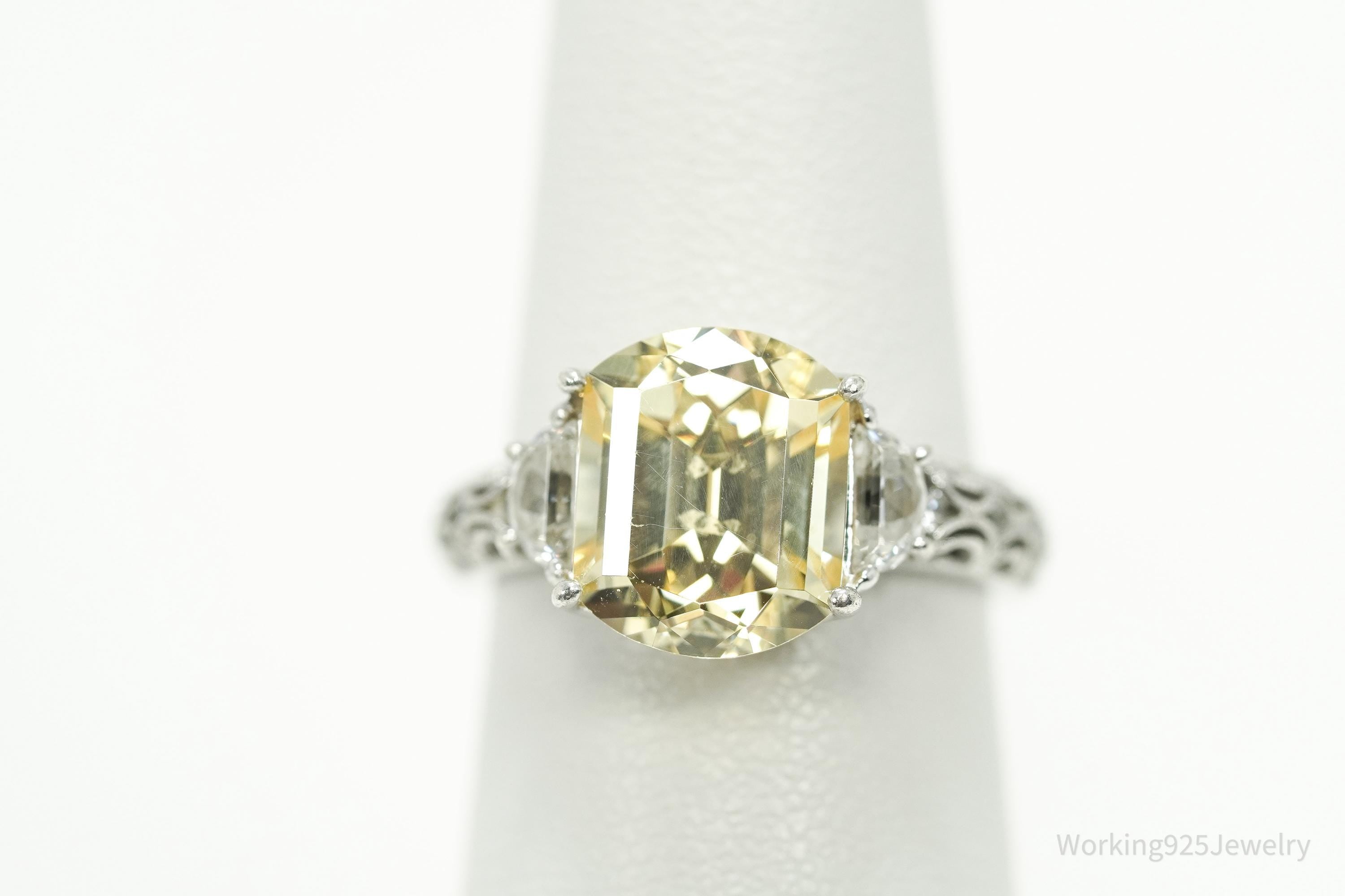 Vintage Designer TACORI Yellow & White Cubic Zirconia Sterling Silver Ring - Size 6.25