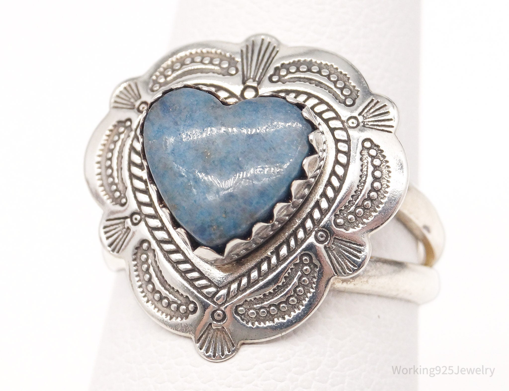 Vintage Southwest QT Denim Lapis Lazuli Sterling Silver Ring - Size 5.25