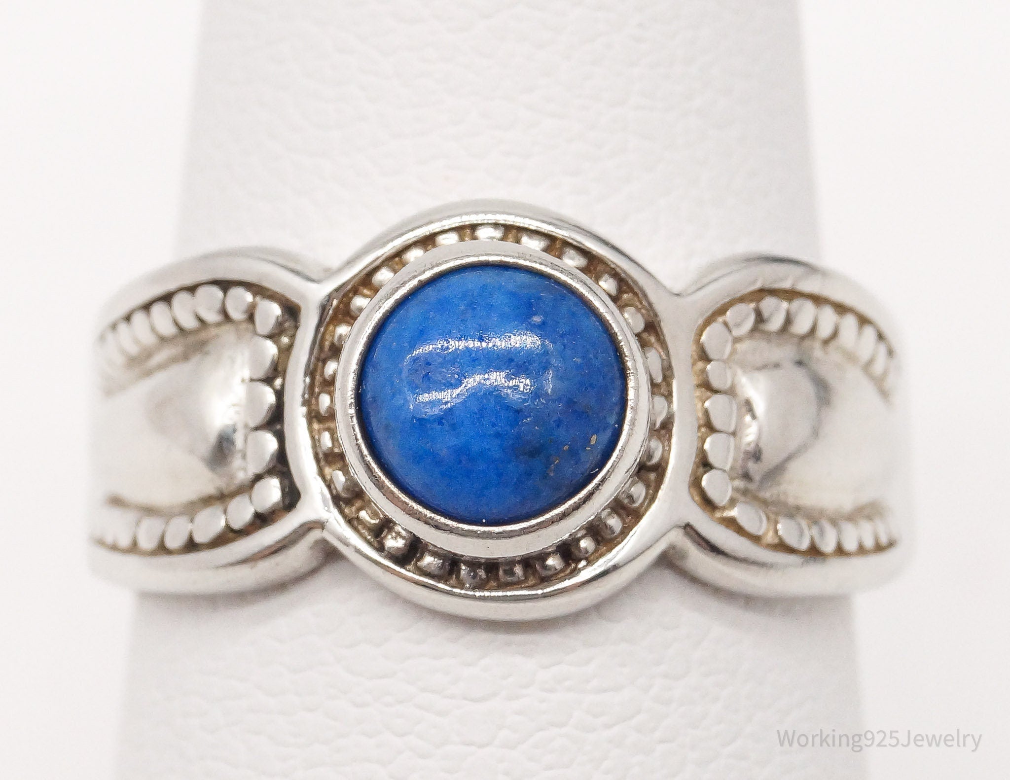 Vintage Lapis Lazuli Sterling Silver Ring - Size 6