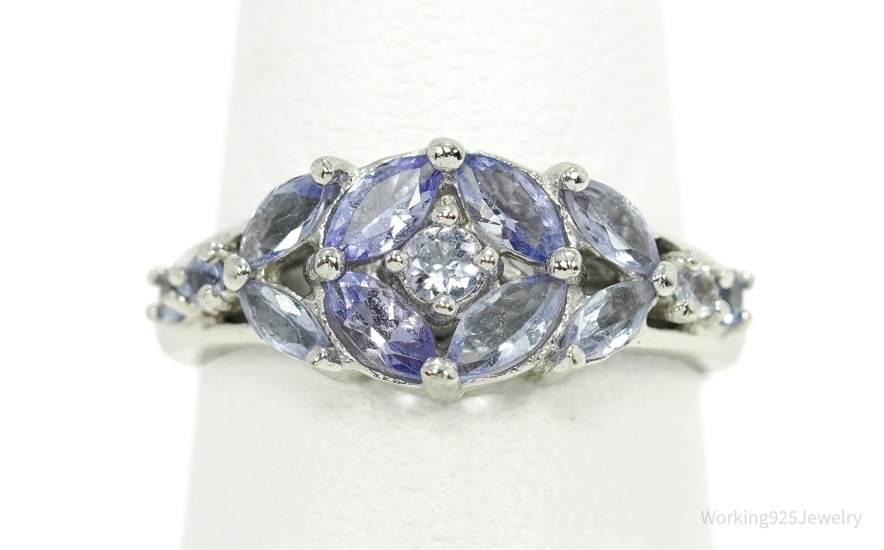 Vintage Designer STAUER Tanzanite Sterling Silver Ring - Size 6.25