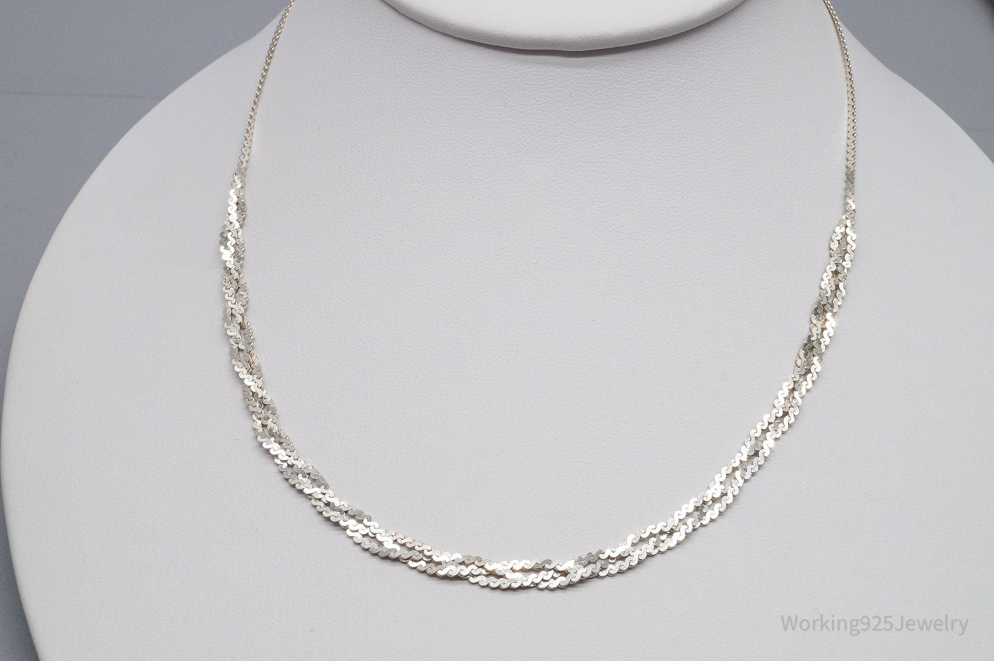 Vintage Italian Sterling Silver Chain Necklace 16"