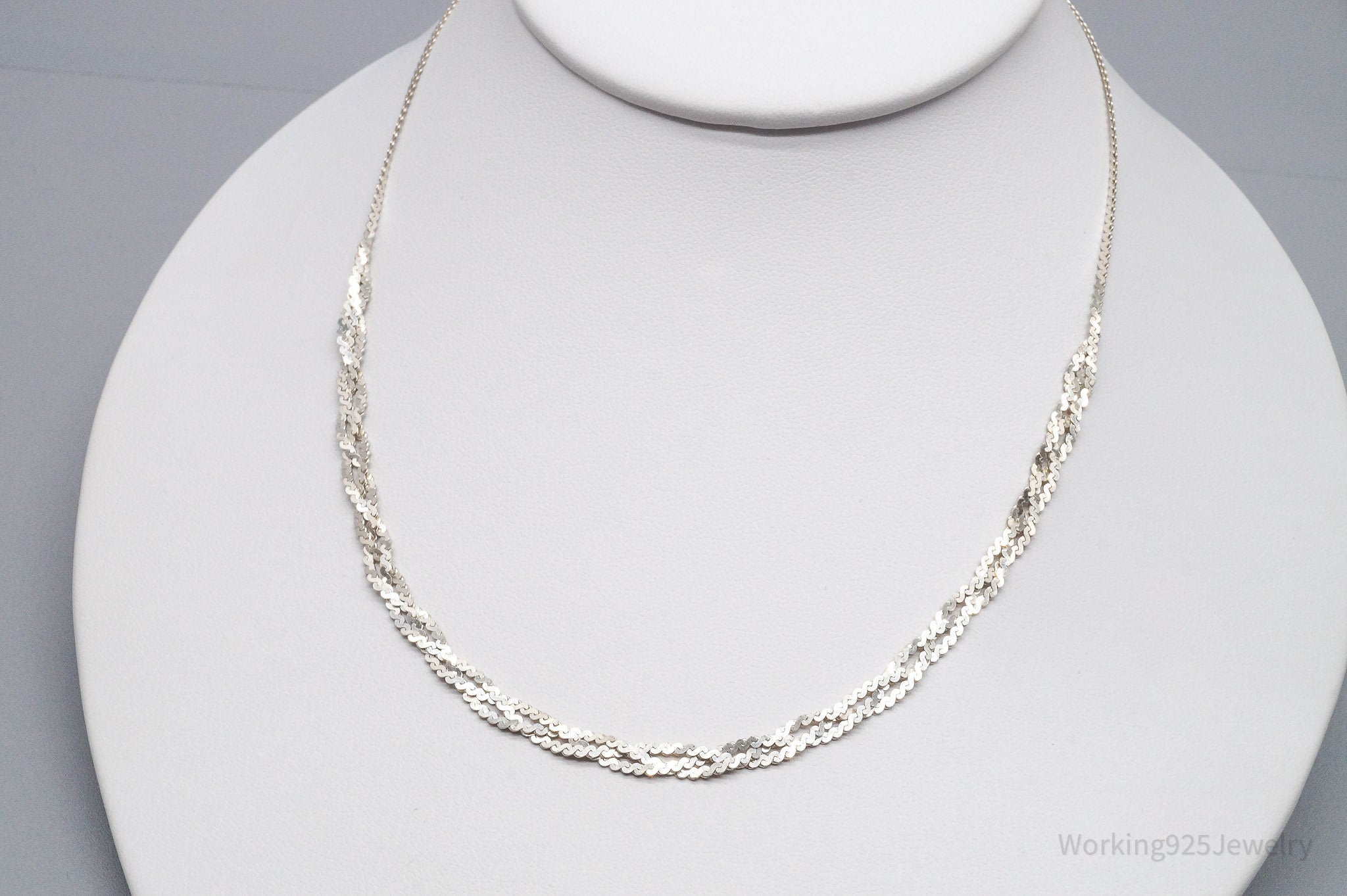 Vintage Italian Sterling Silver Chain Necklace 16"