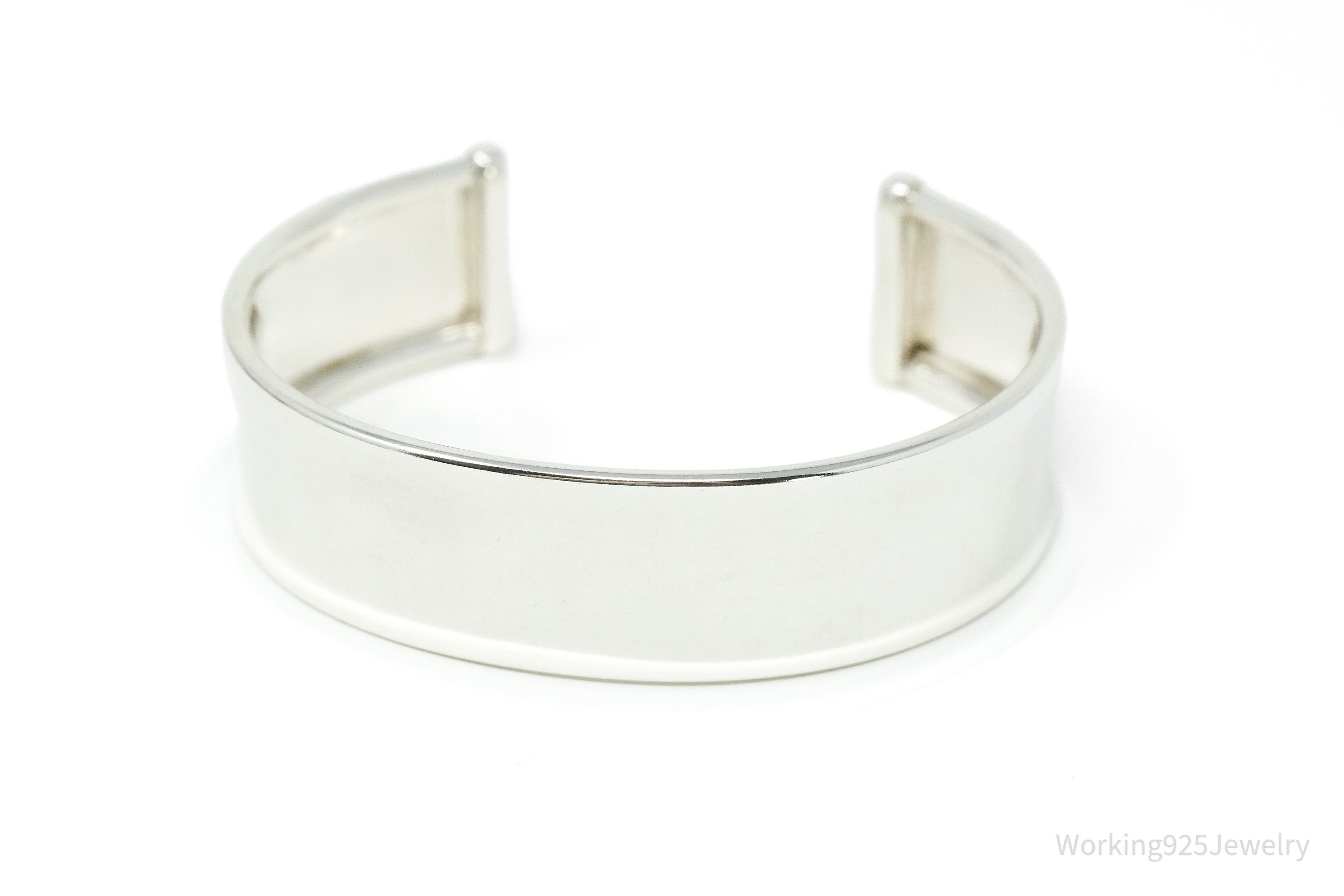 Vintage Italian .999 Fine Silver Wide Cuff Bracelet 7 5/8"