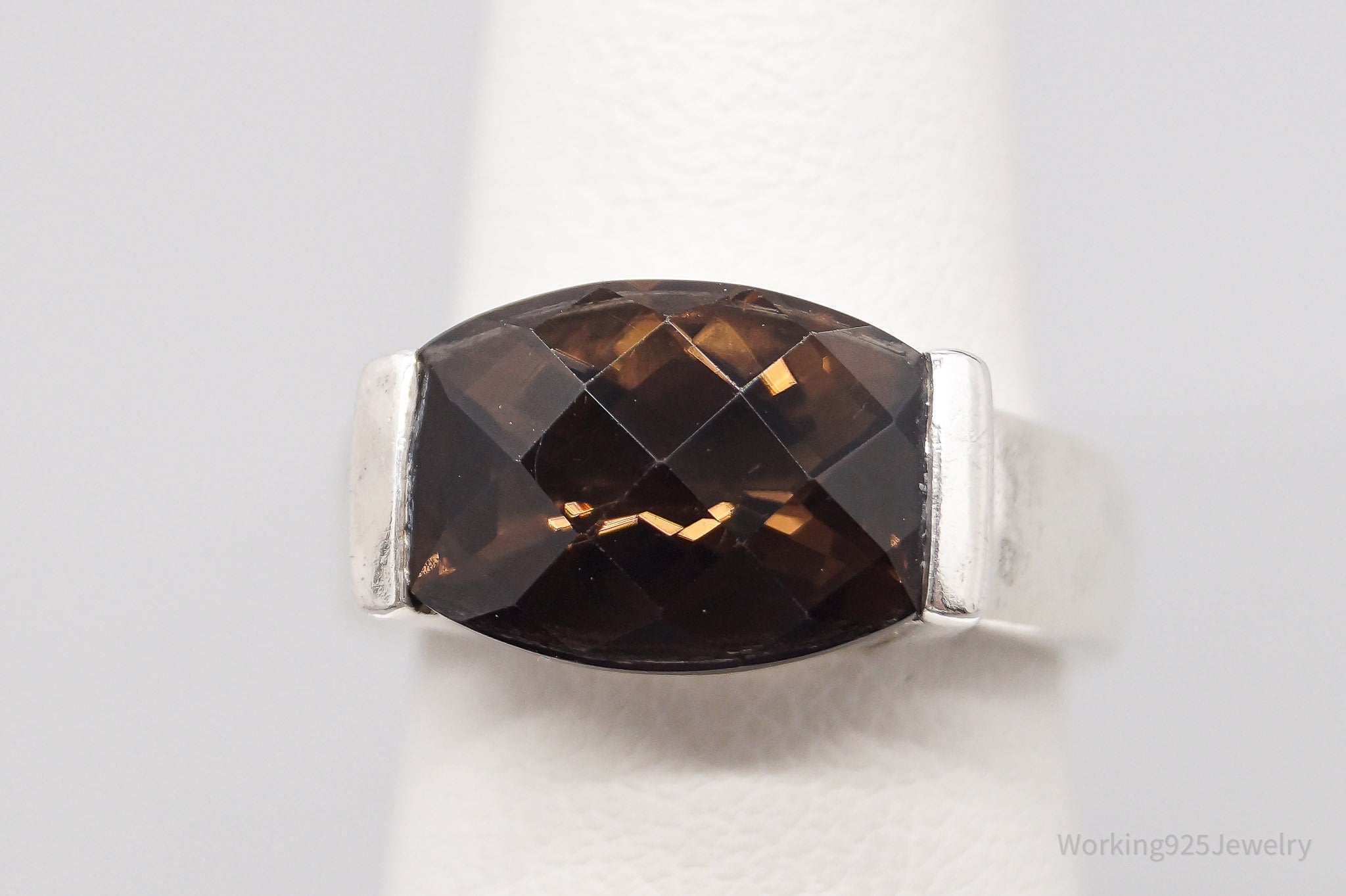Vintage CNA Smoky Topaz Sterling Silver Ring - Size 4.75