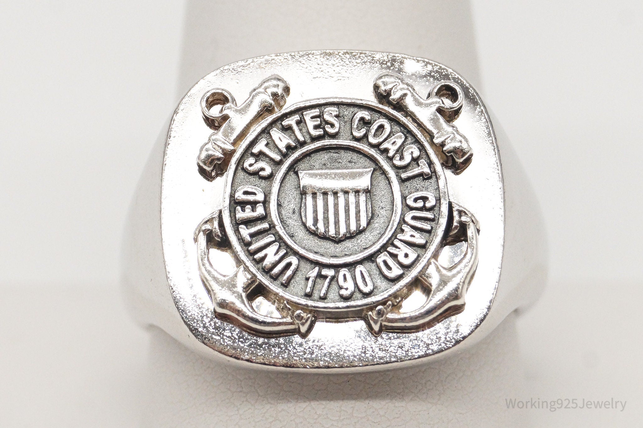 Vintage United States Coast Guard Sterling Silver Ring Size 11