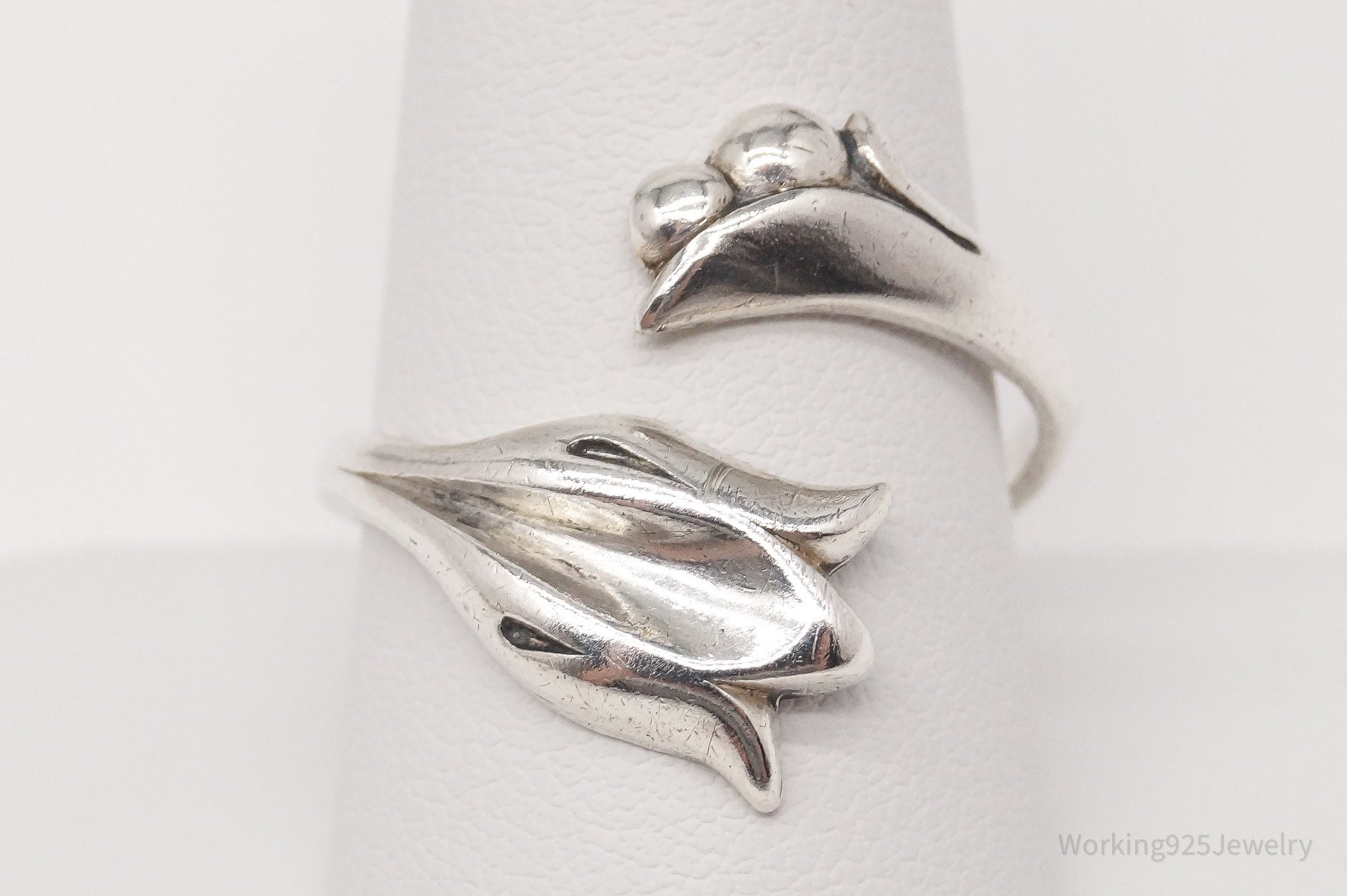 Vintage Designer Avon Jensen Design Tulip Sterling Silver Spoon Ring Size 10.5