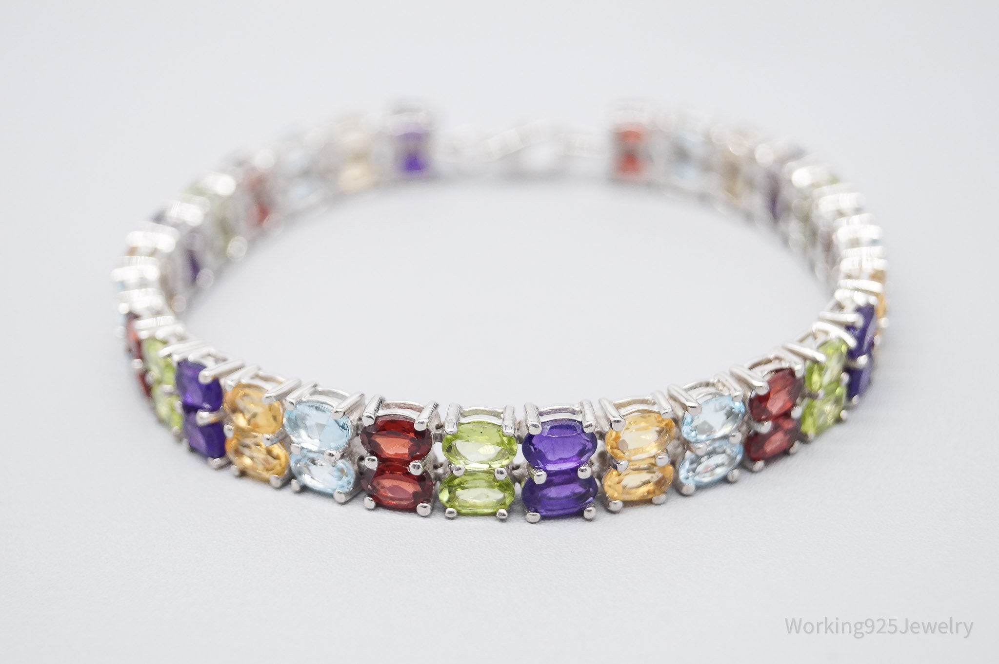 Vintage JTV TGGC Multi Gemstone Sterling Silver Bracelet