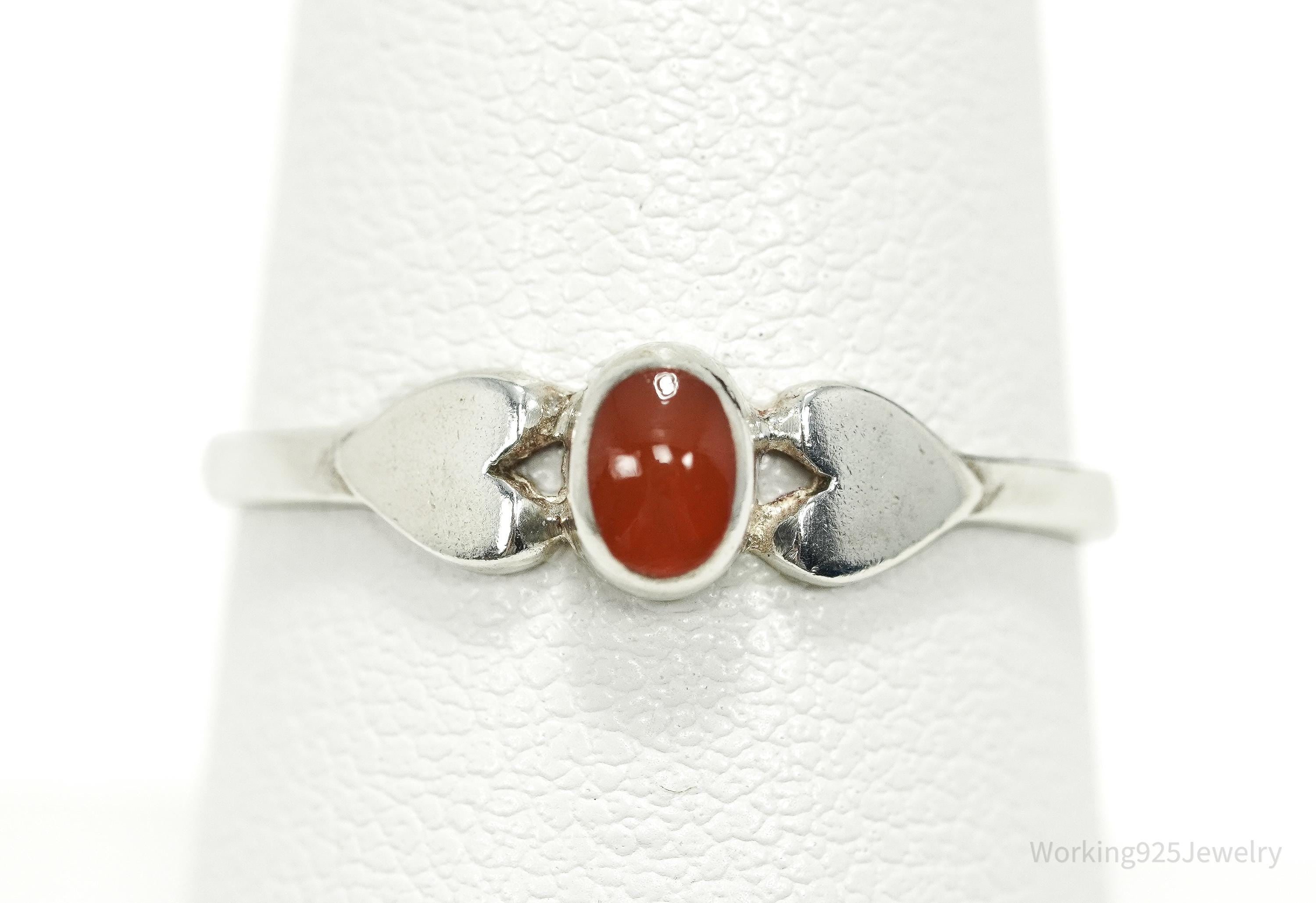 Vintage Carnelian Sterling Silver Ring - Size 8