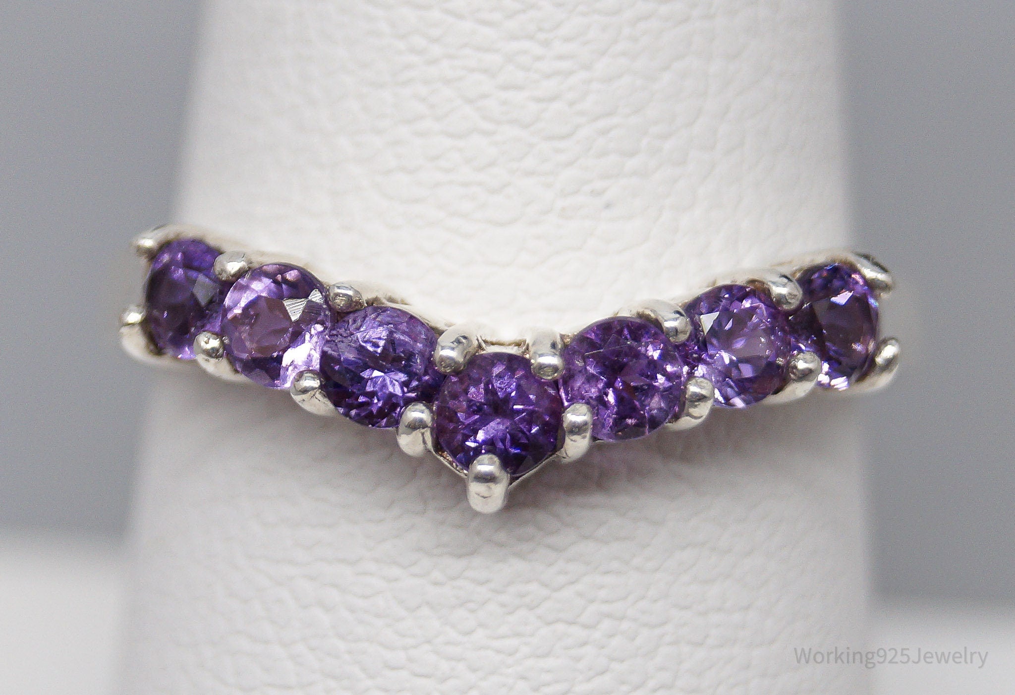 Vintage Amethyst Sterling Silver Ring - Size 8