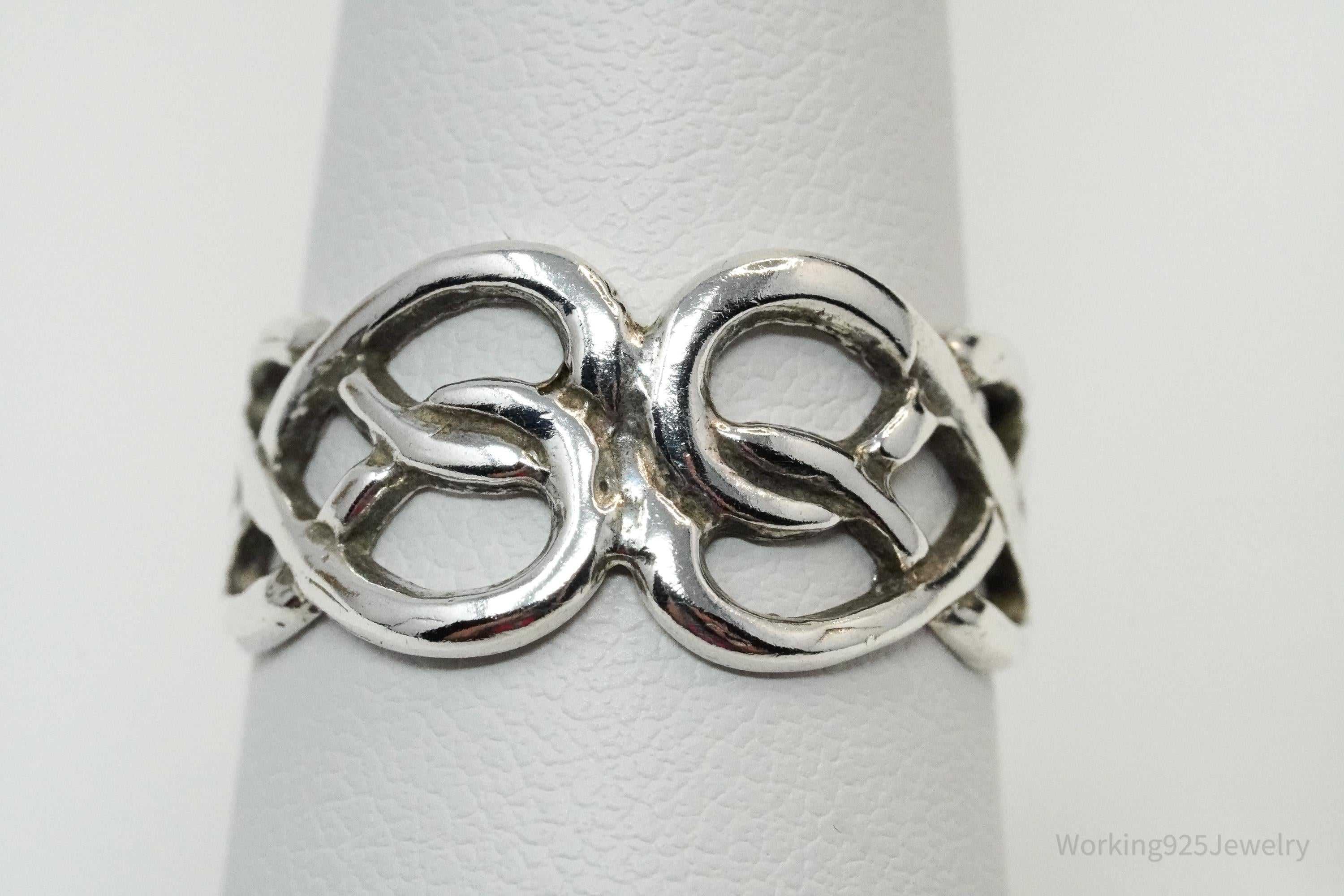 Vintage Celtic Knots Sterling Silver Ring - Size 7