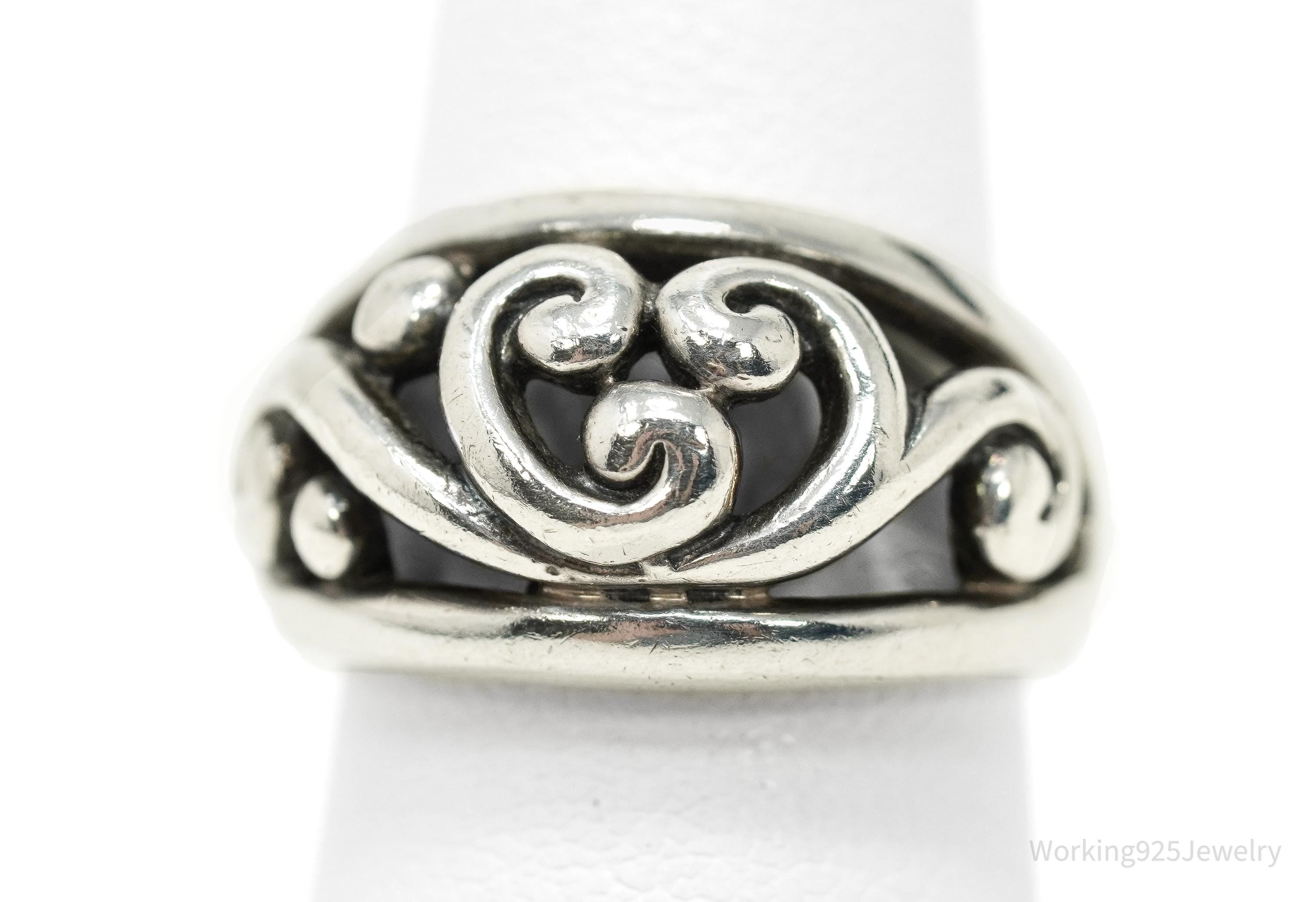 Vintage Scrolls & Swirls Sterling Silver Ring - Size 6