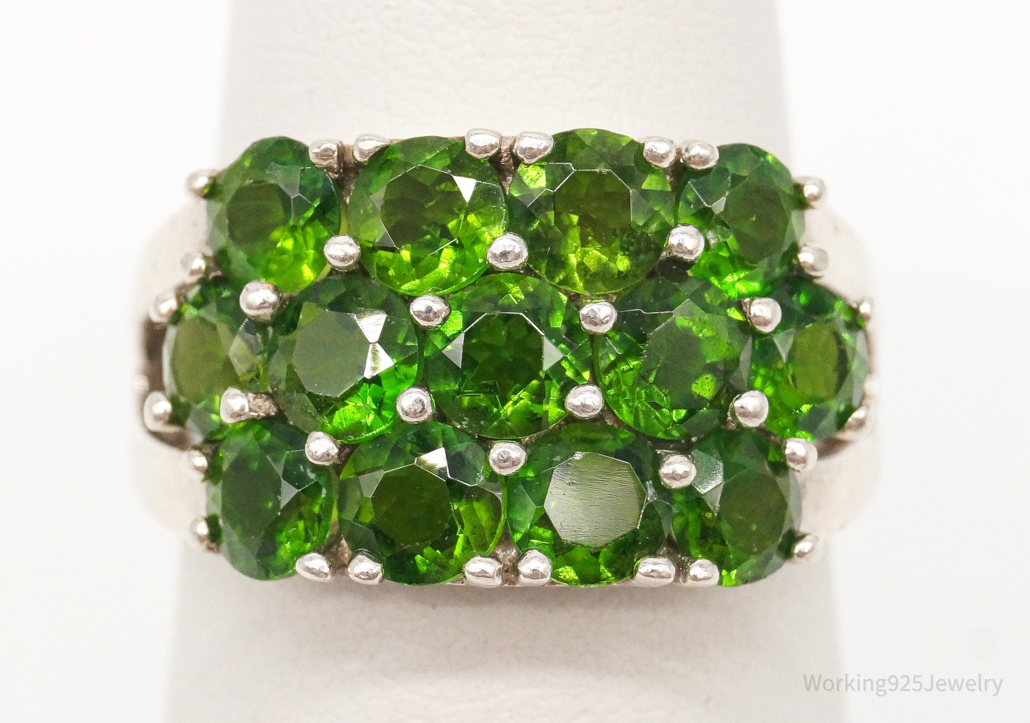 Vintage Peridot Sterling Silver Ring - Size 6