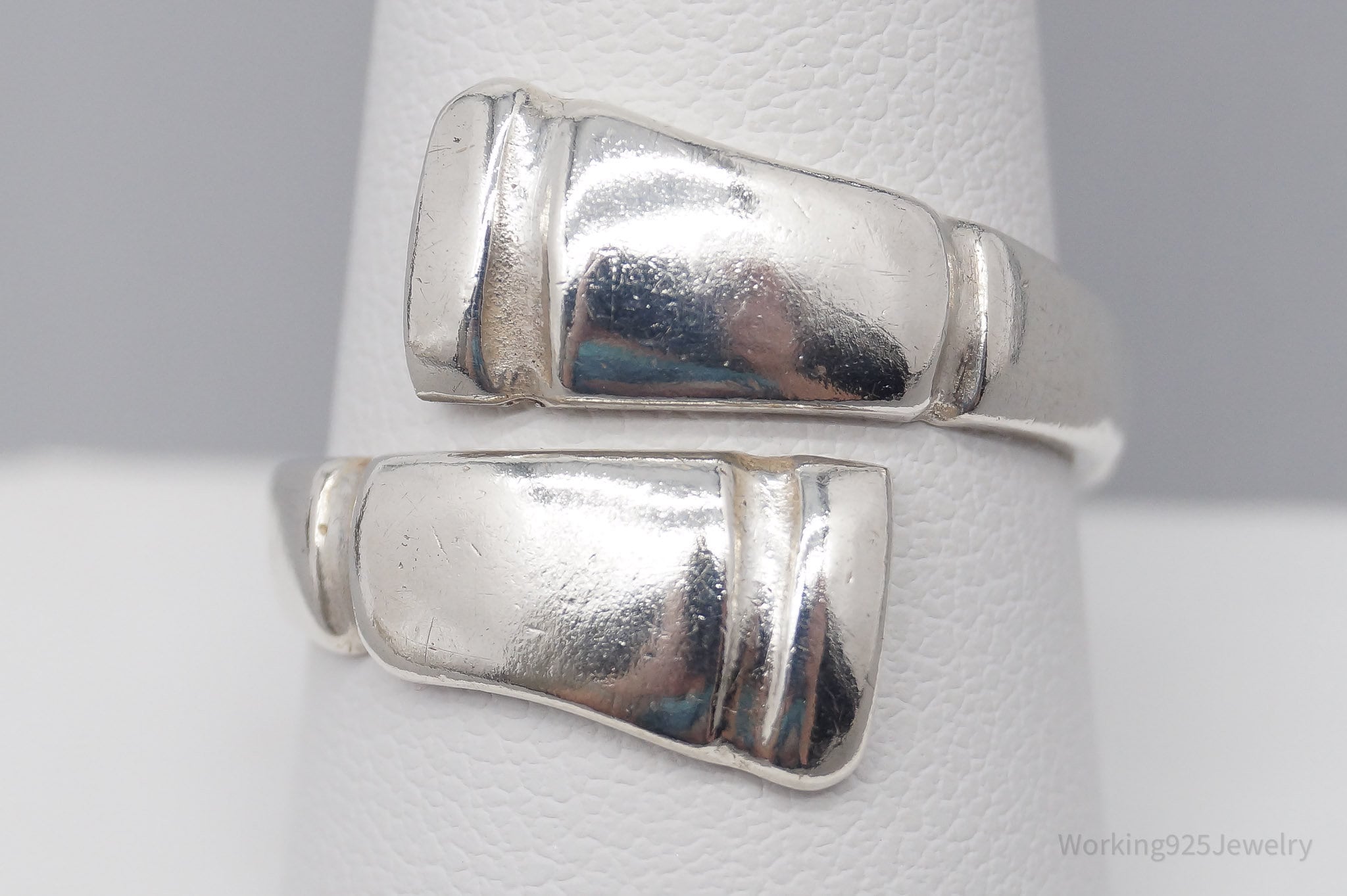 Antique Cellini Sterling Silver Wrap Spoon Ring - Size 9.75 Adjustable