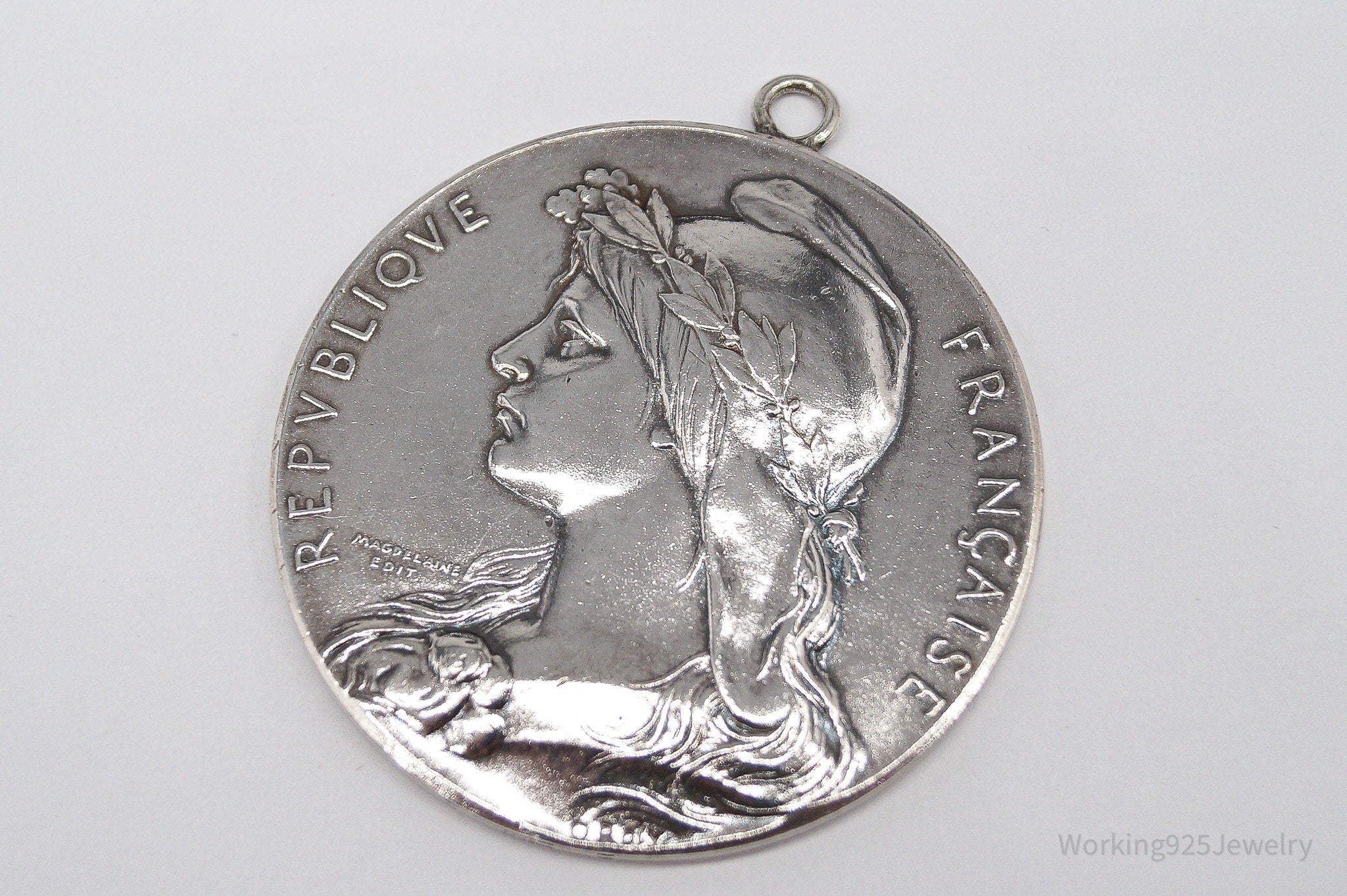 RARE Large Antique 1909 Nogent Joinville Sailing Society France Silver Medal