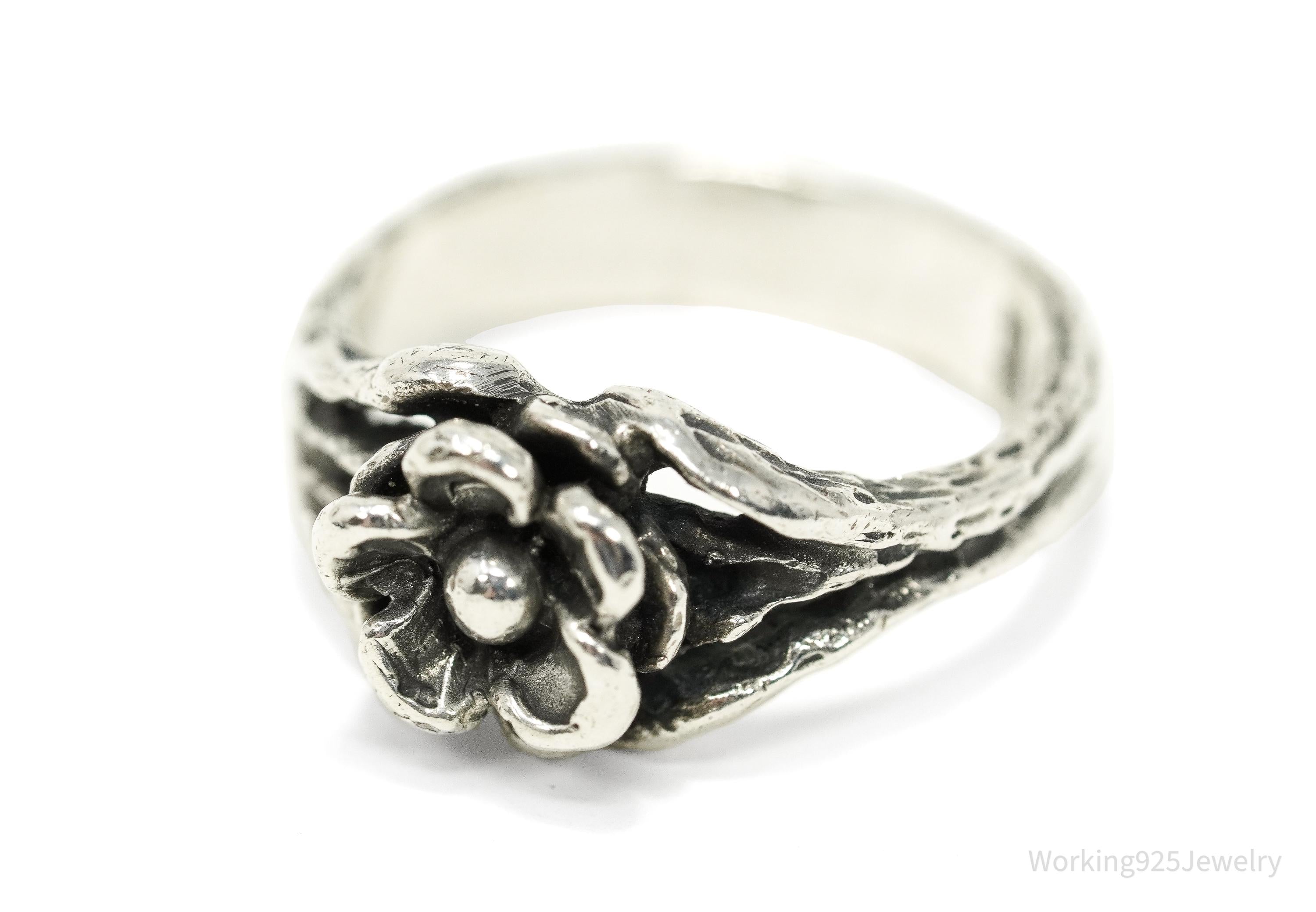 RARE Vintage JAMES AVERY Retired Flower Sterling Silver Ring Size 4.25