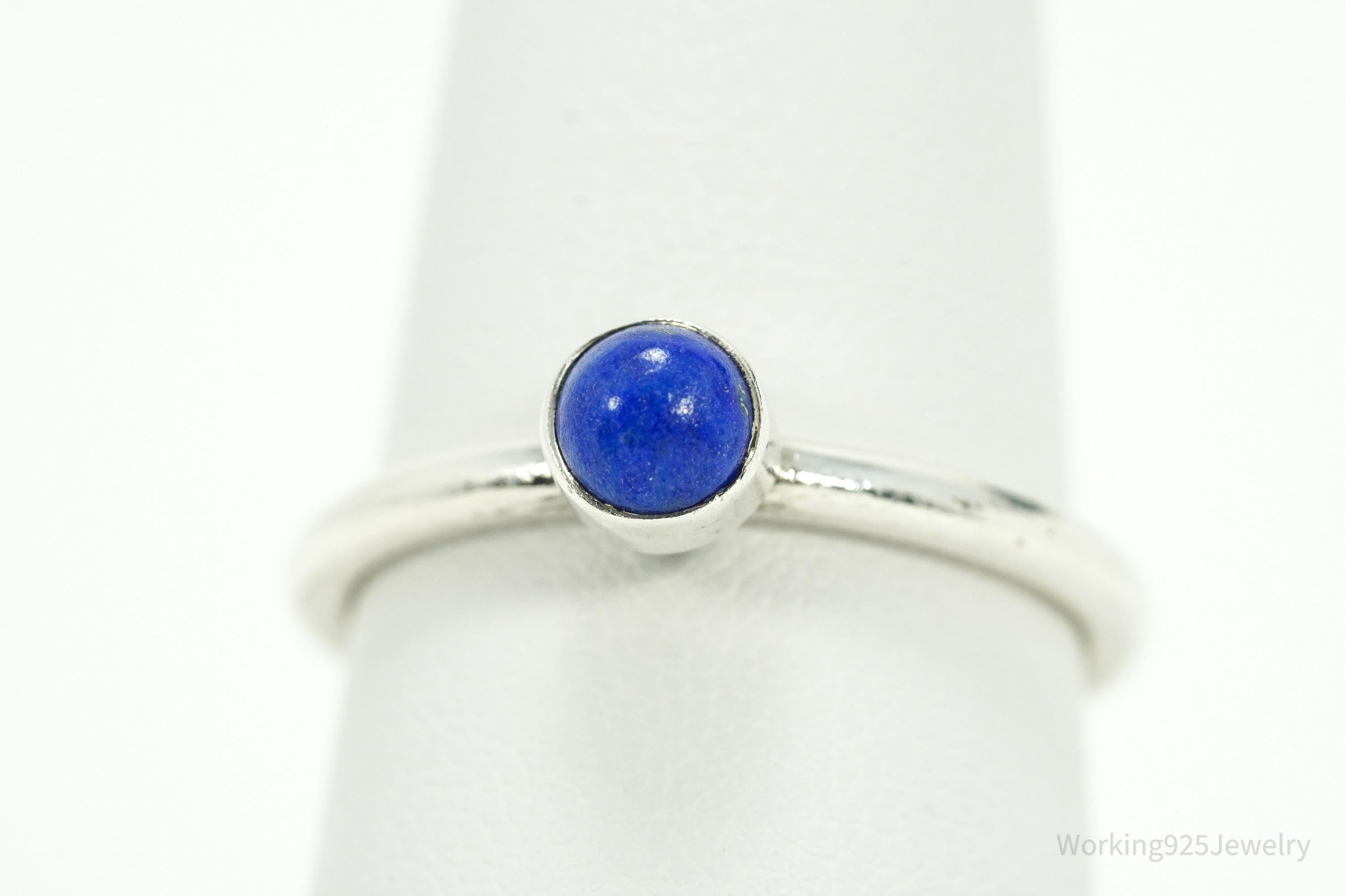 Vintage Lapis Lazuli Sterling Silver Ring - Size 8