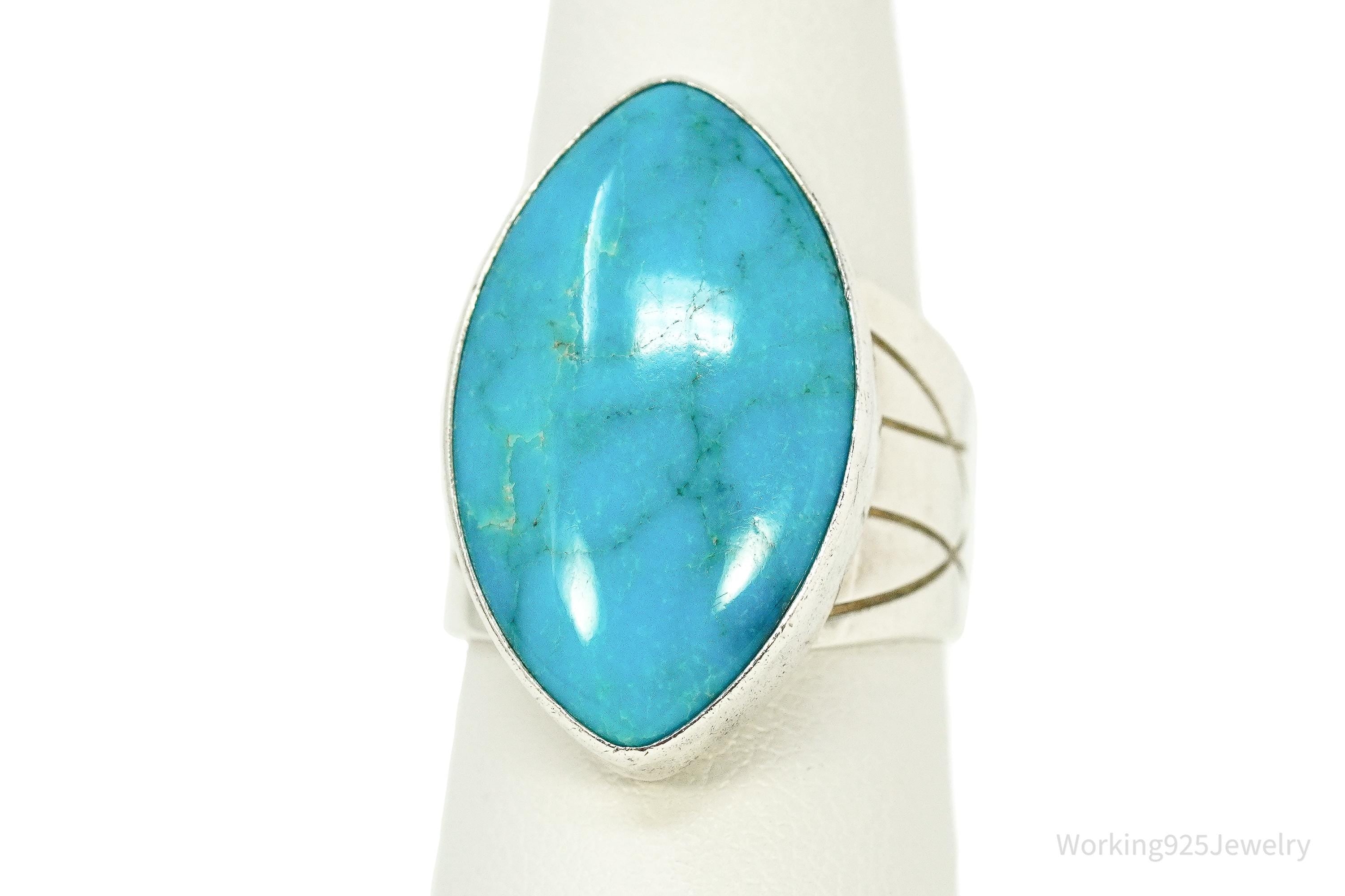 Vintage Desert Rose Trading Co Turquoise Sterling Silver Ring Size 6.75