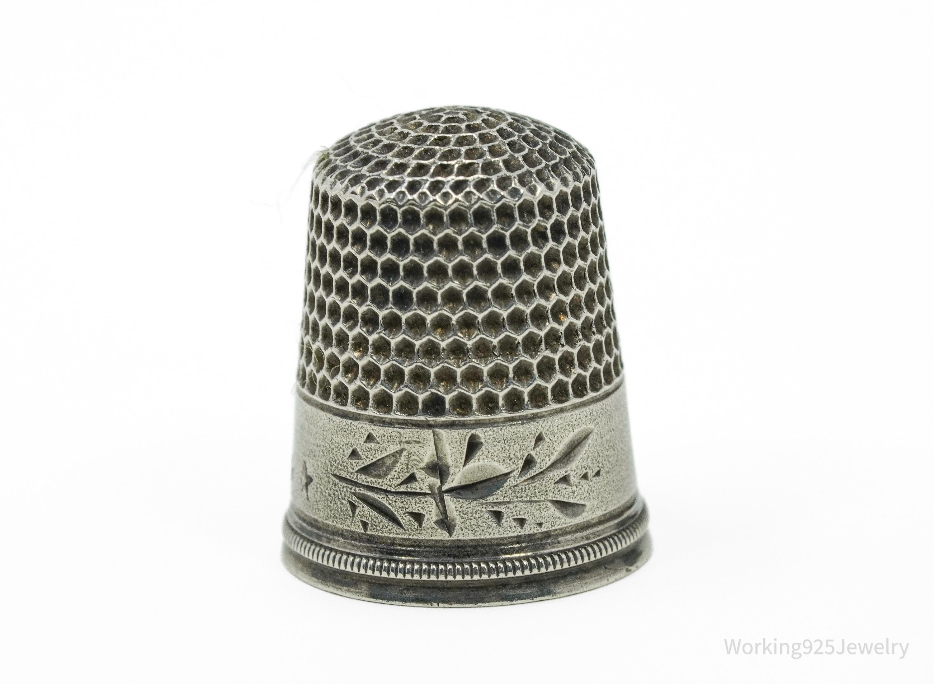 Antique Dome Sterling Silver Thimble Size 7