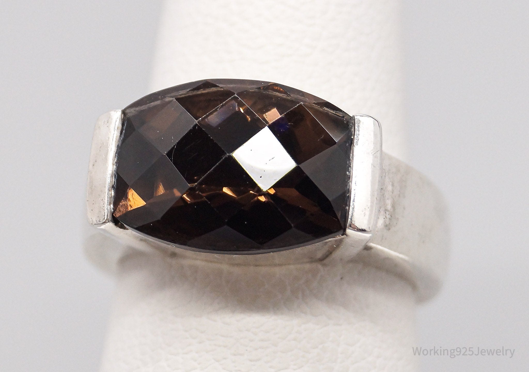 Vintage CNA Smoky Topaz Sterling Silver Ring - Size 4.75