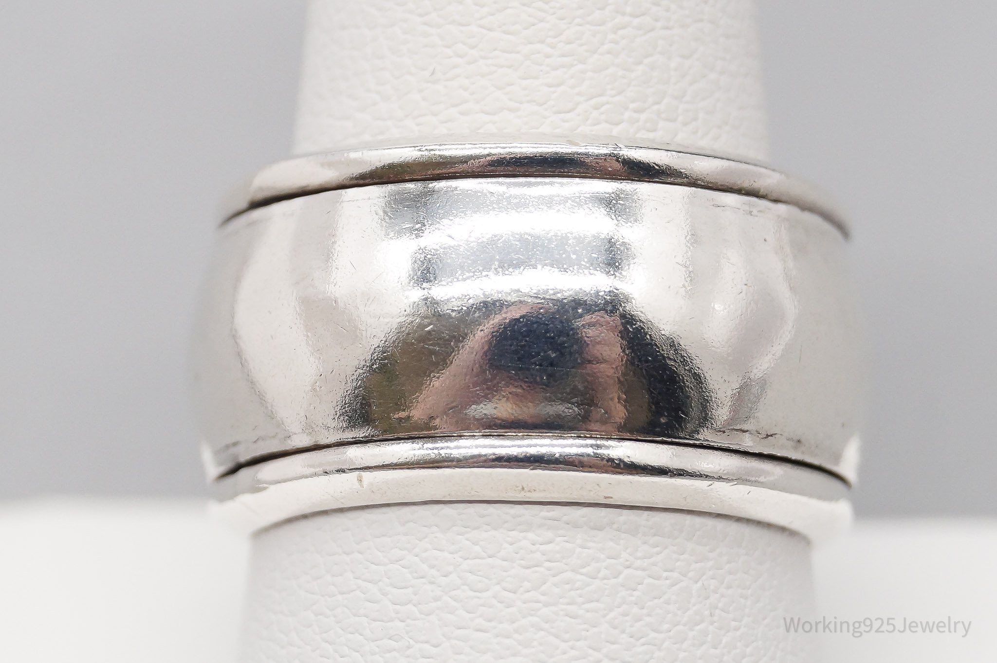 Vintage Wide Sterling Silver Spinner Band Ring - Size 10