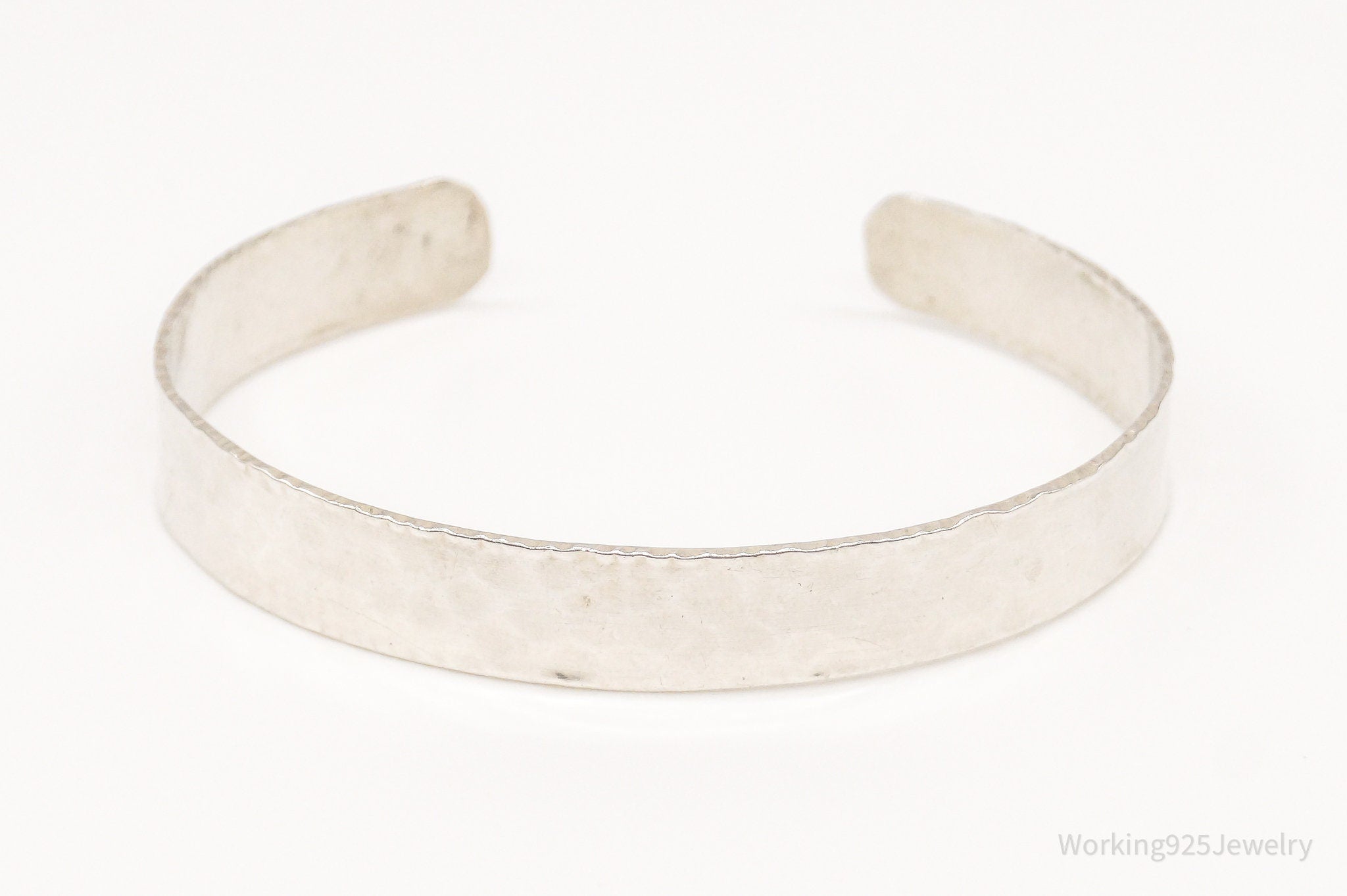 Vintage "By The Blind" Hammered Style Sterling Silver Cuff Bracelet