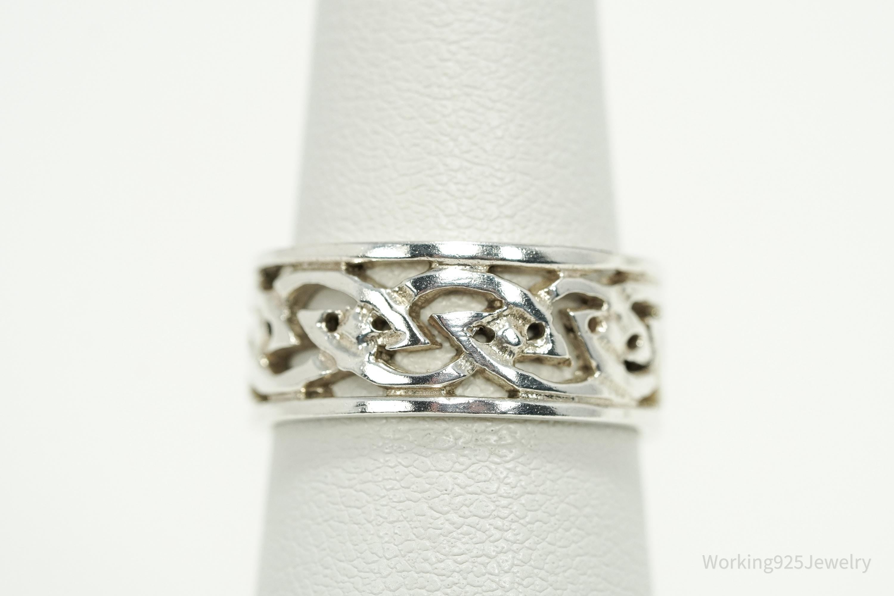 Vintage Celtic Knots Sterling Silver Ring Size 6.75
